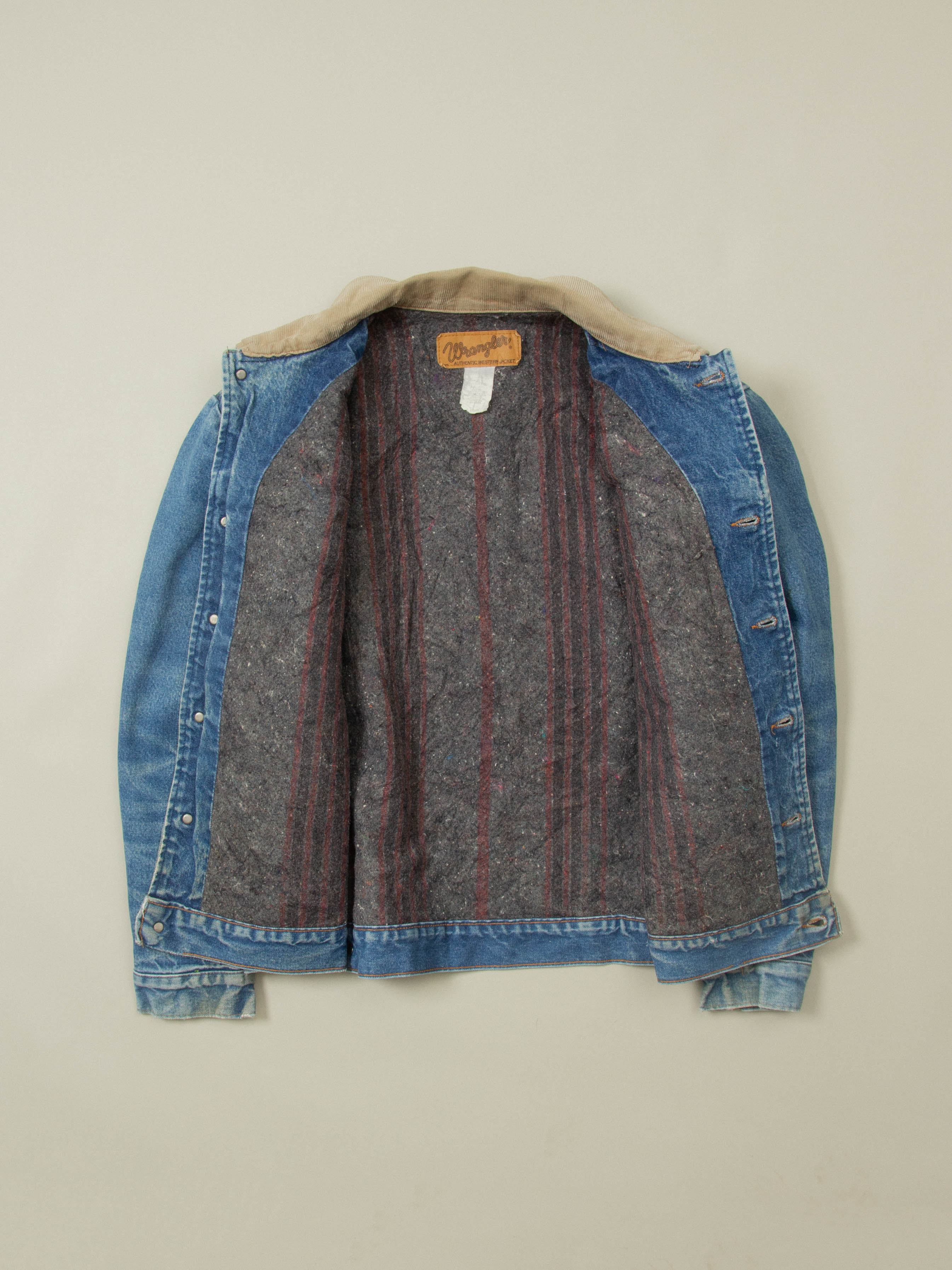 Vtg 1990s Wrangler Lined Denim Jacket - Made in USA (L) - Image 3