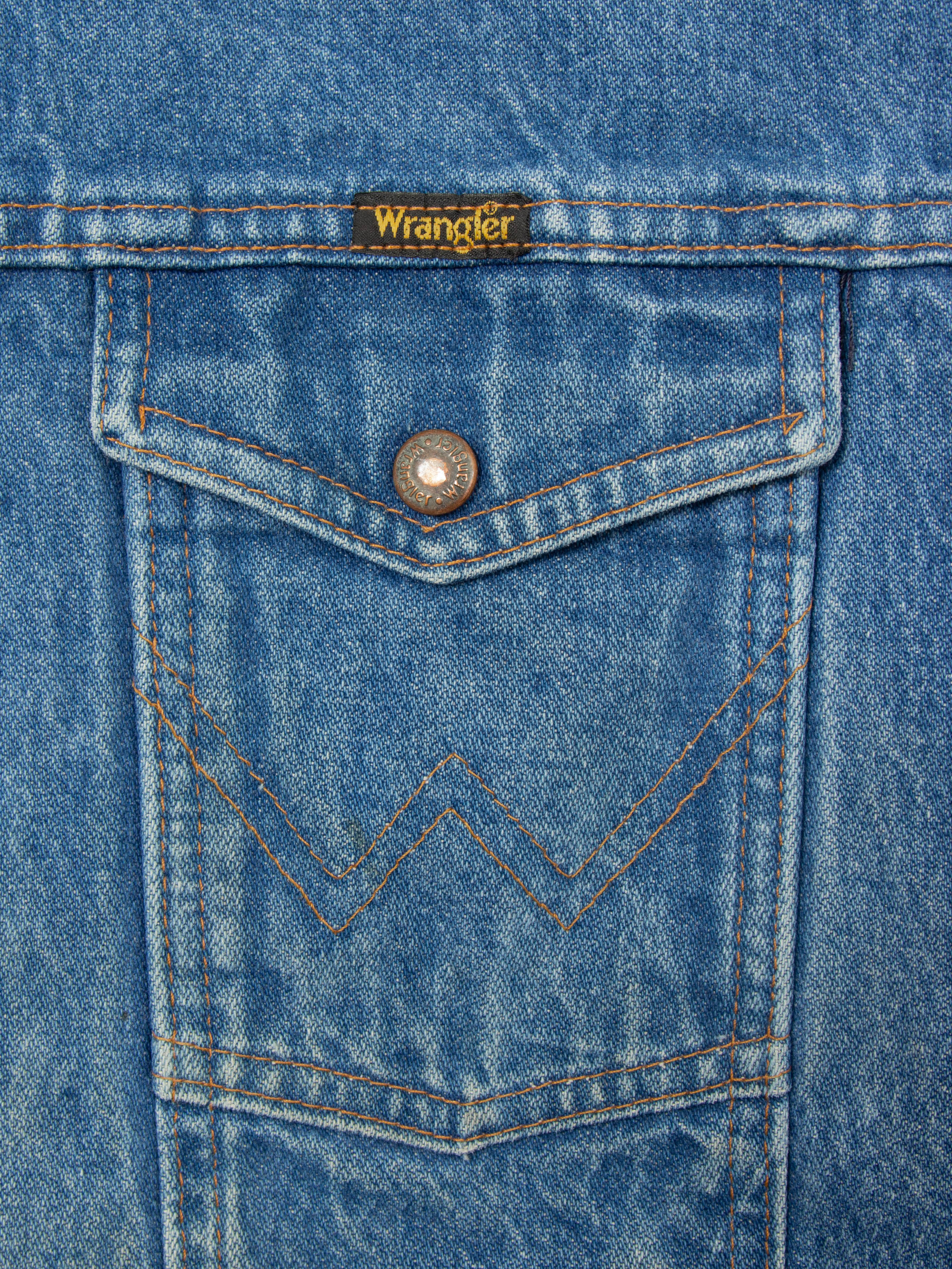 Vtg 1990s Wrangler Lined Denim Jacket - Made in USA (L) - Image 8