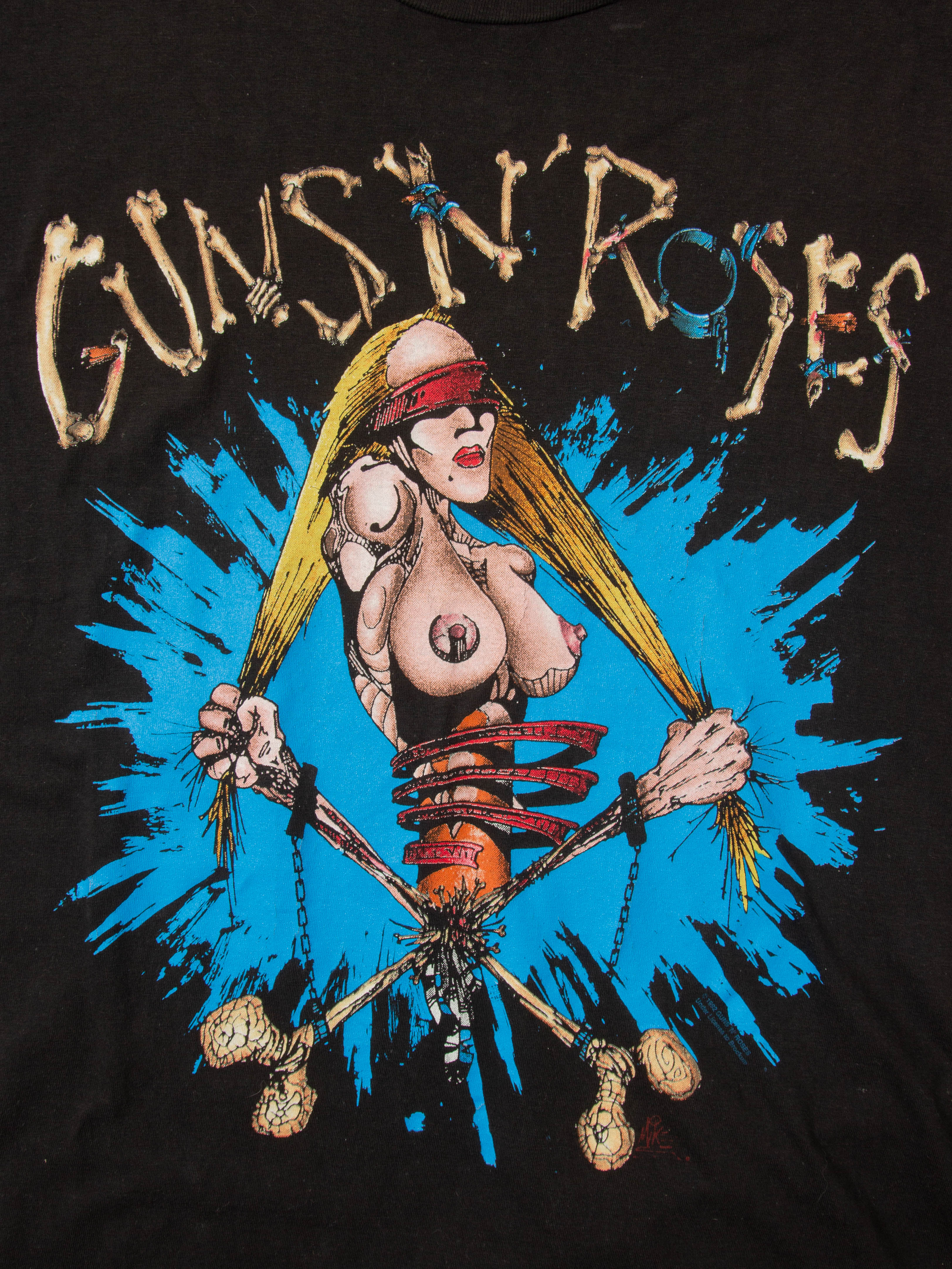 Vtg Rare 1992 'Pretty Tied Up' Guns N' Roses Tee (L) - Image 4
