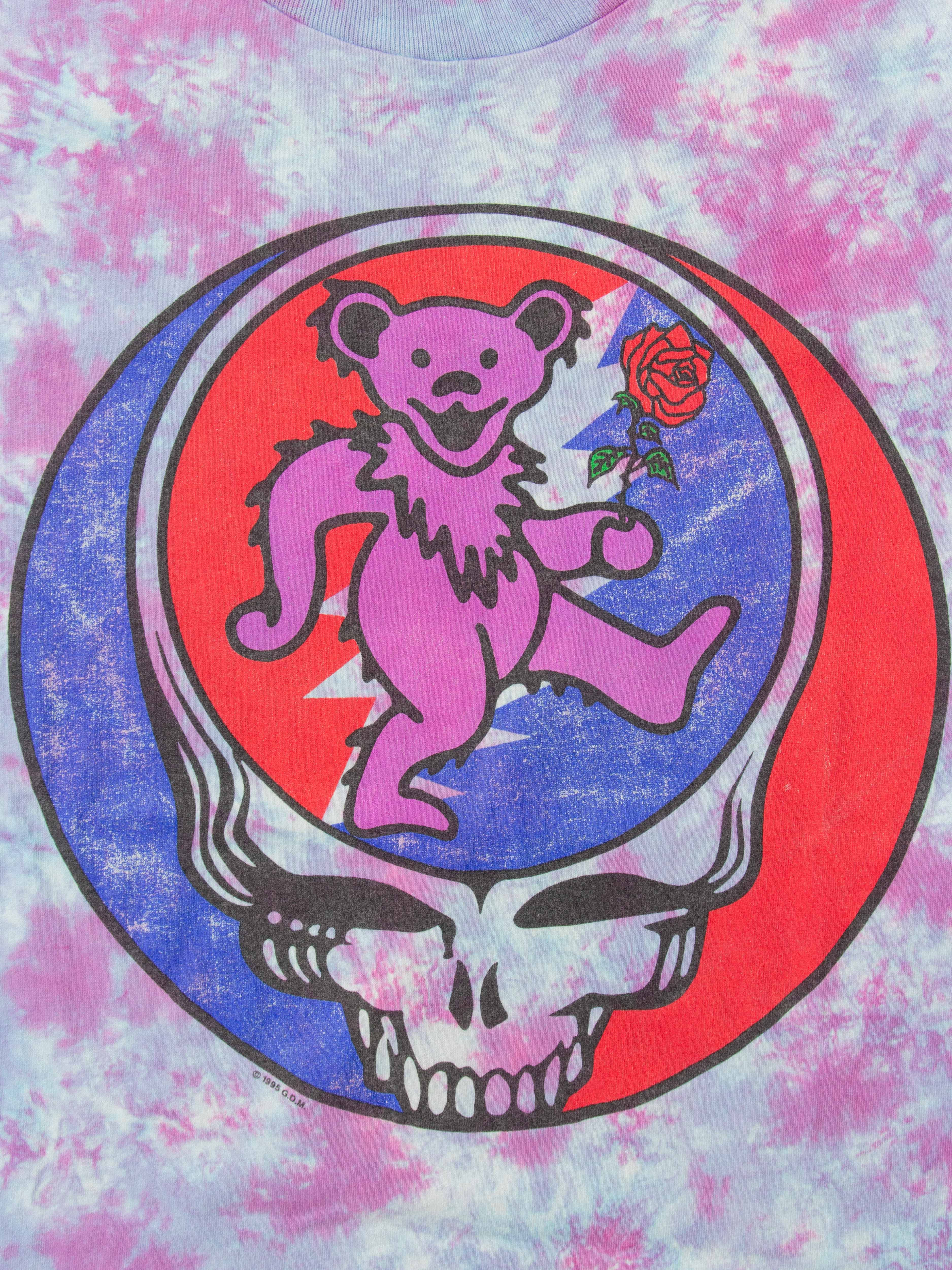 Vtg Rare 1995 Grateful Dead Skull & Bear Single Stitch Tee - Made in USA (L) - Image 3