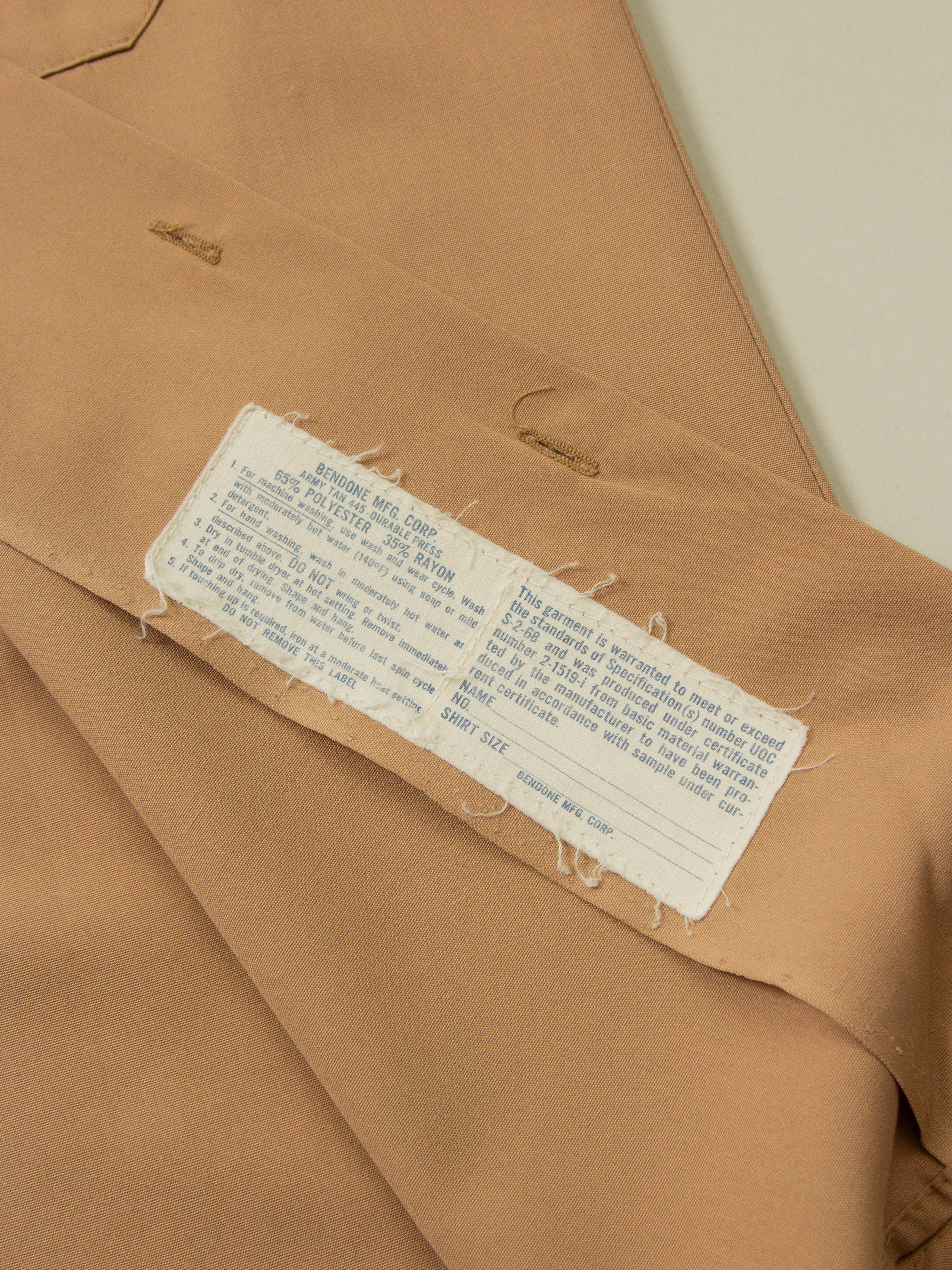 Vtg 'Bendone' US Army Khaki Officer Shirt (L) - Image 2
