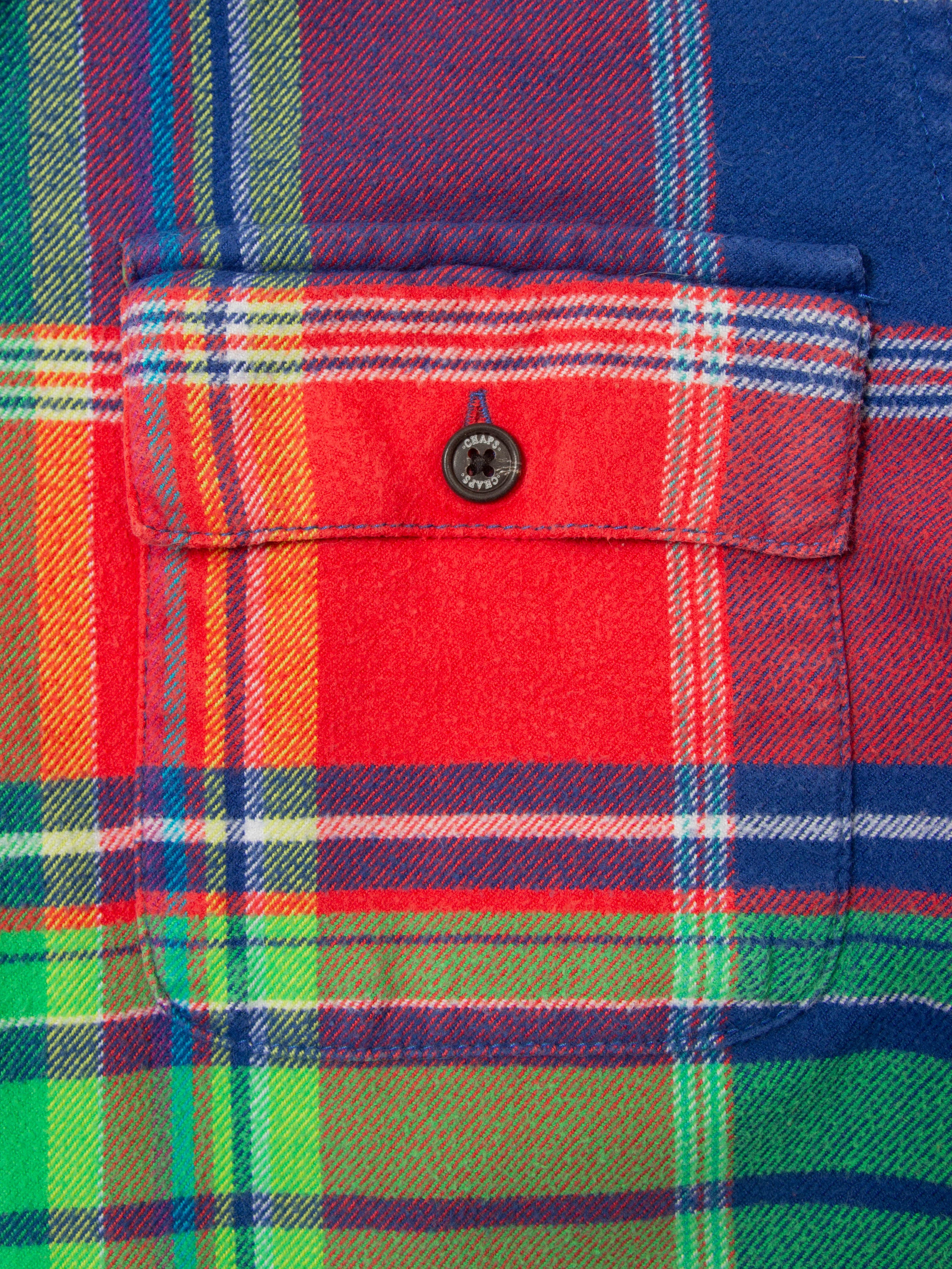 Vtg Checkered Chaps Zip Shirt (XS) - Image 3
