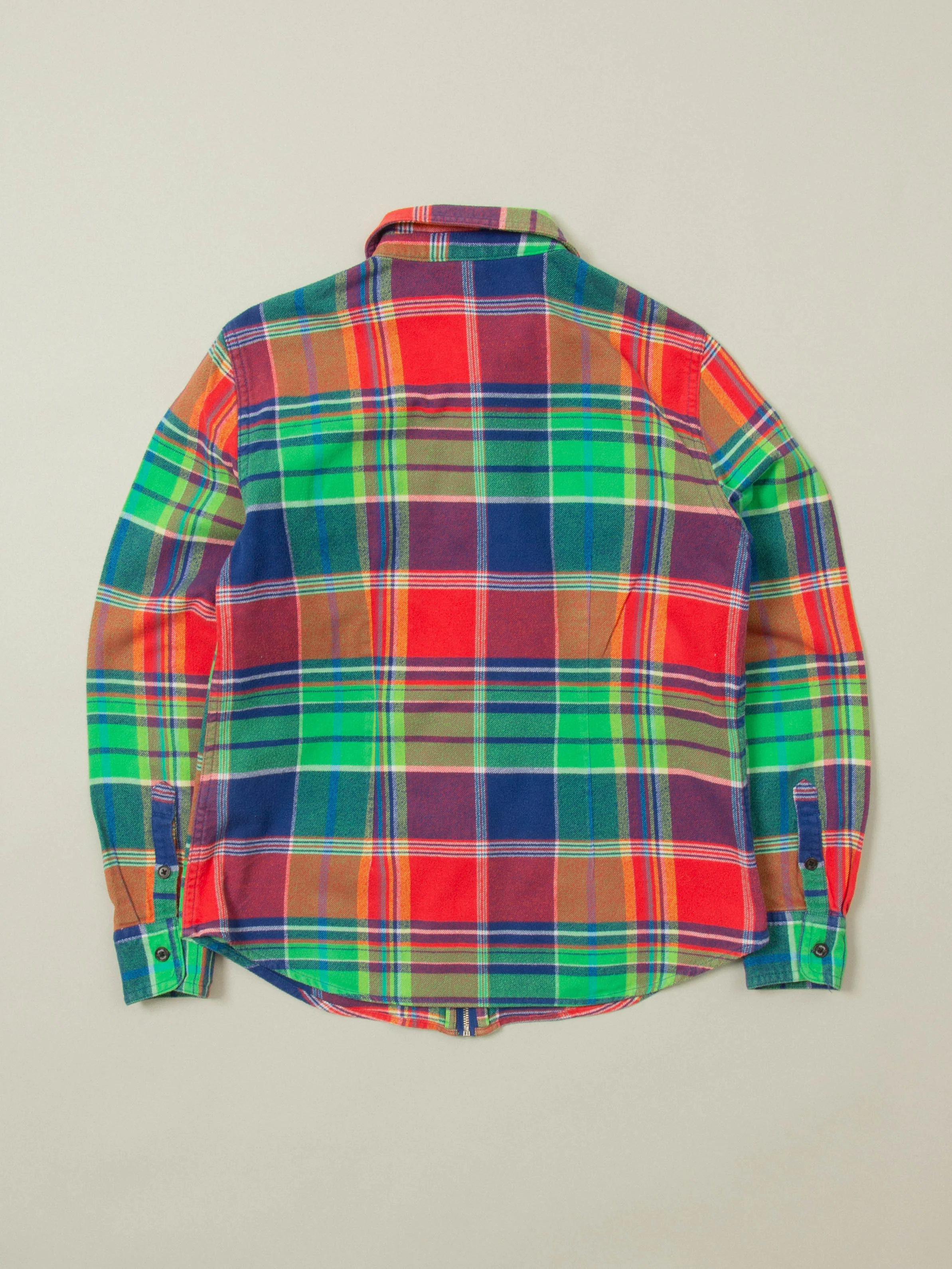 Vtg Checkered Chaps Zip Shirt (XS) - Image 5