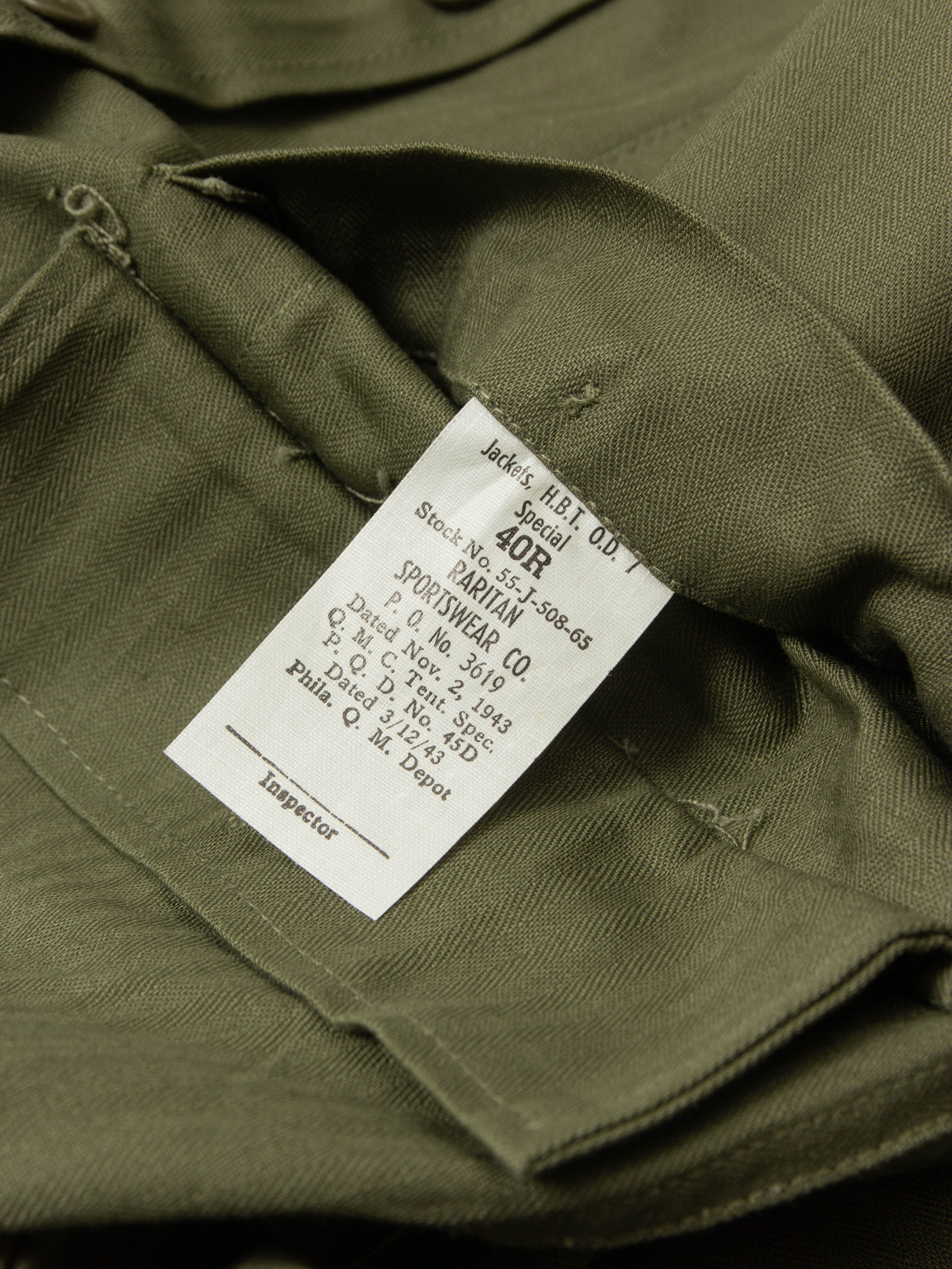 Vtg Deadstock 1940s US Army P-43 HBT Jacket (L) - Image 2
