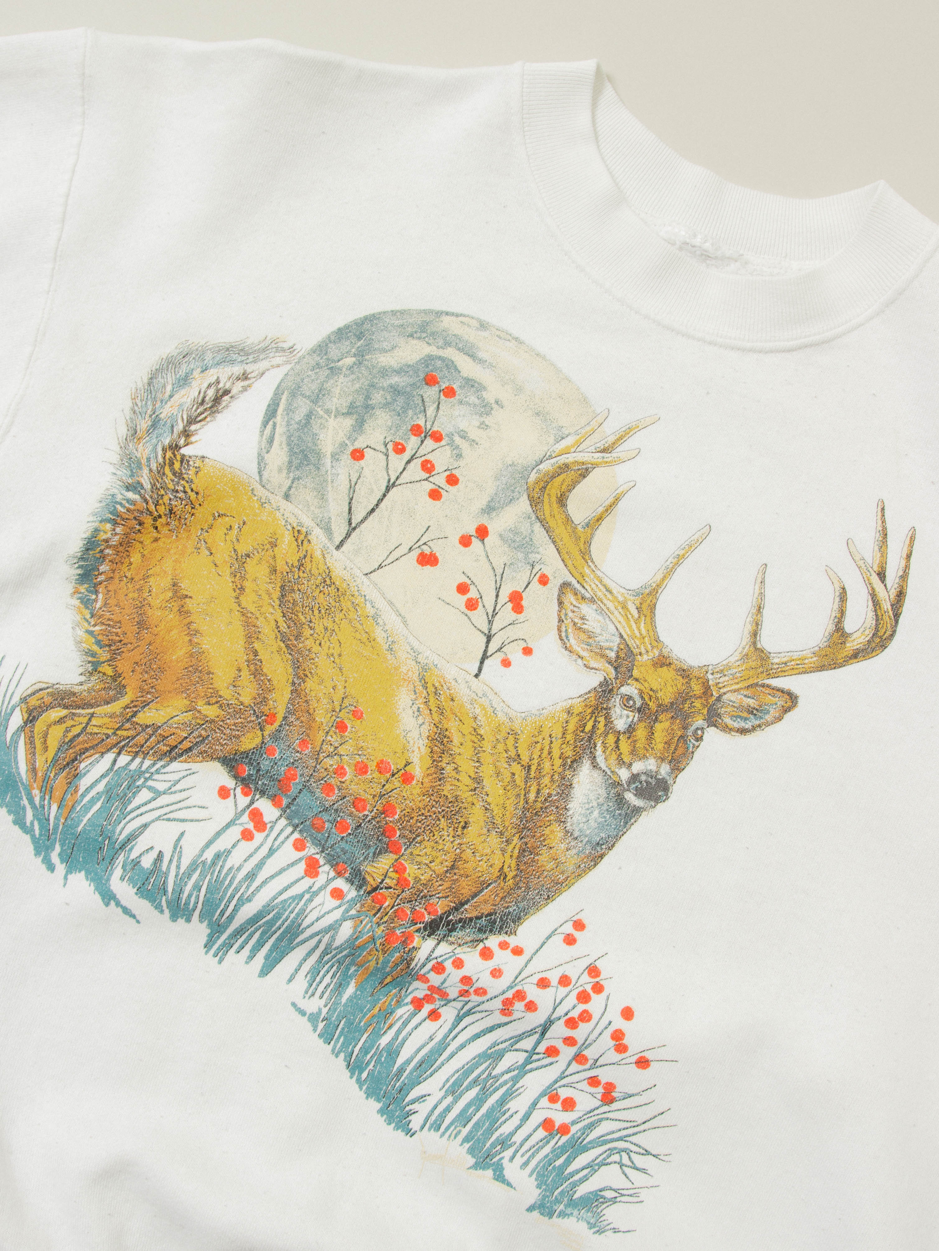 Vtg Deer Wildlife Graphic Sweatshirt (L) - Image 2