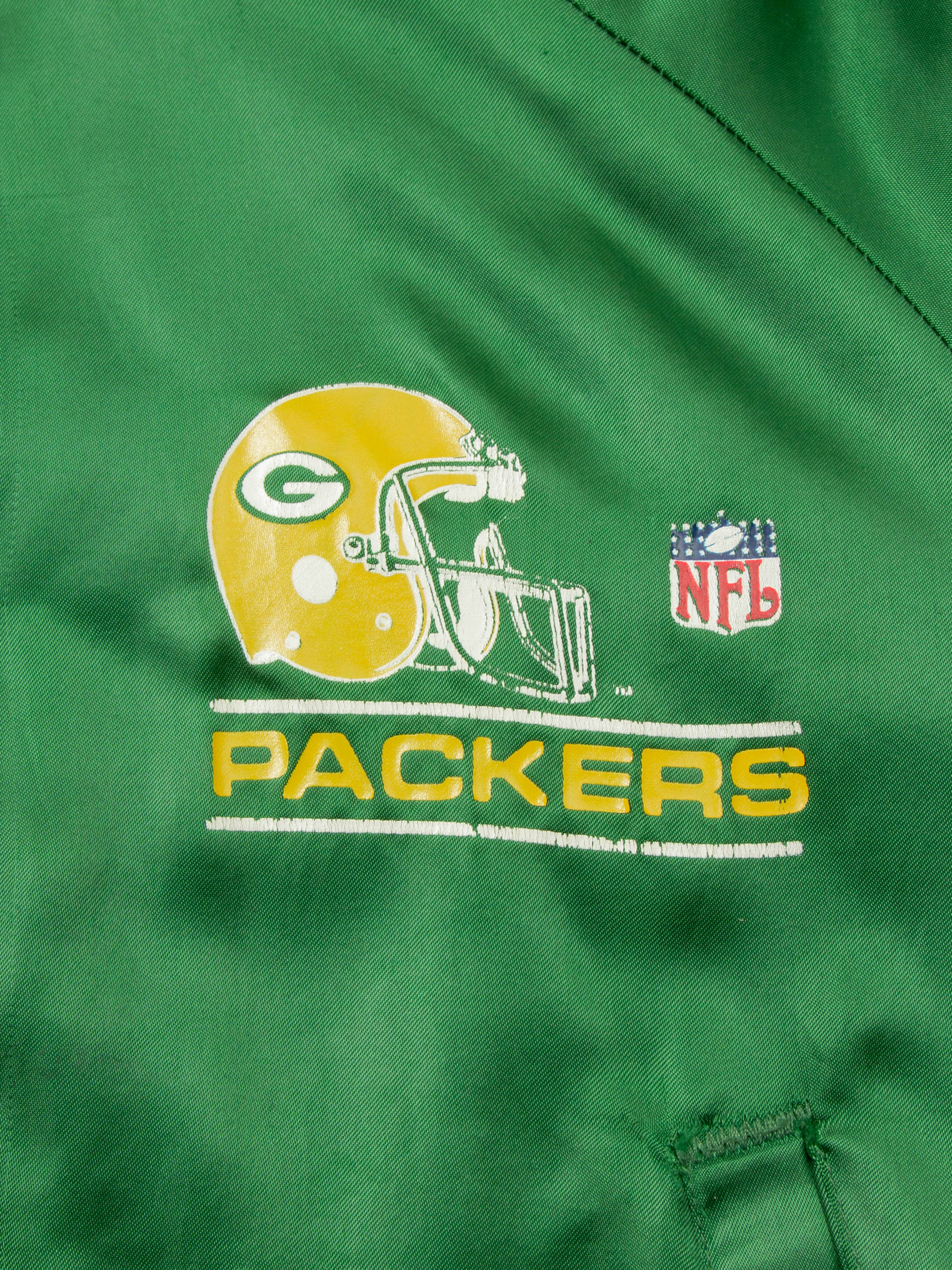 Vtg 1990s Green Bay Packers Nylon Sports Jacket - Made in USA (XS) - Image 3