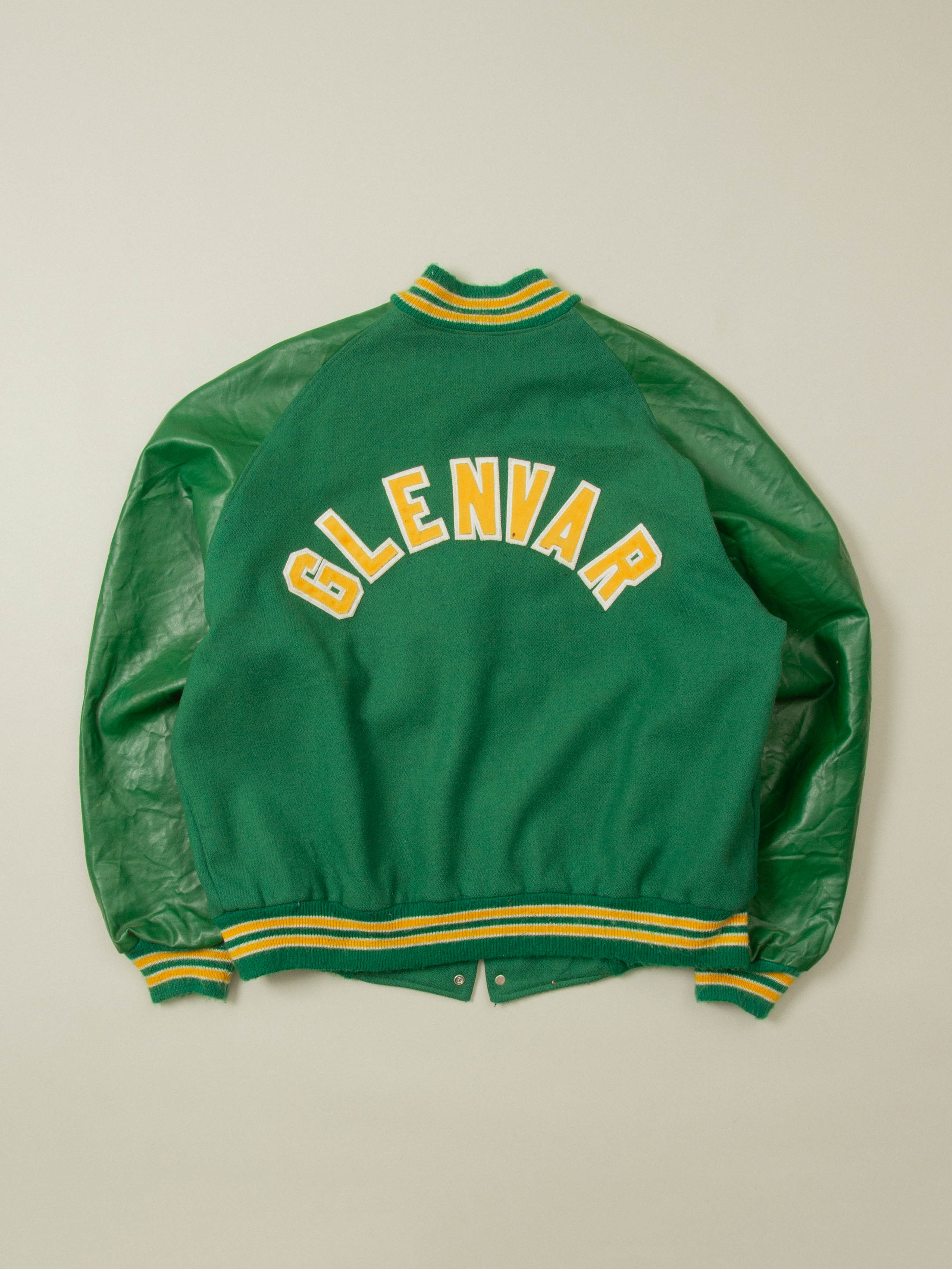 Vtg Green Wool Varsity Jacket - Made in USA (XXL) - Image 3
