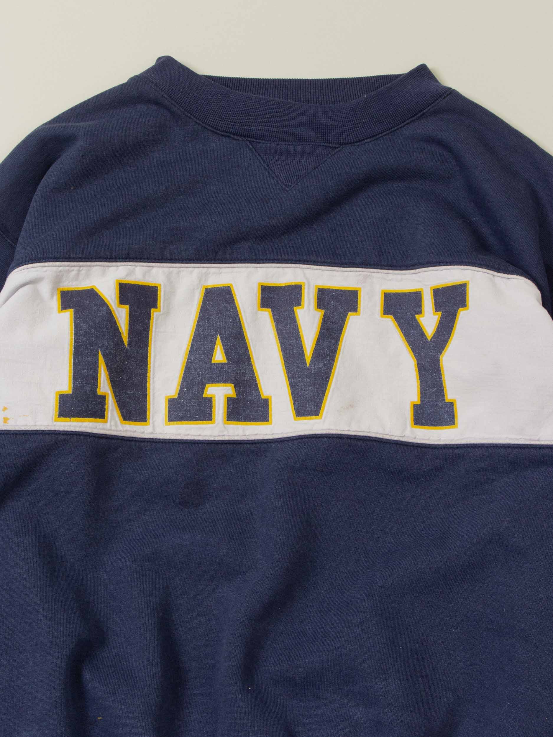 Vtg Heavyweight 'Navy' Sweatshirt (L) - Image 2