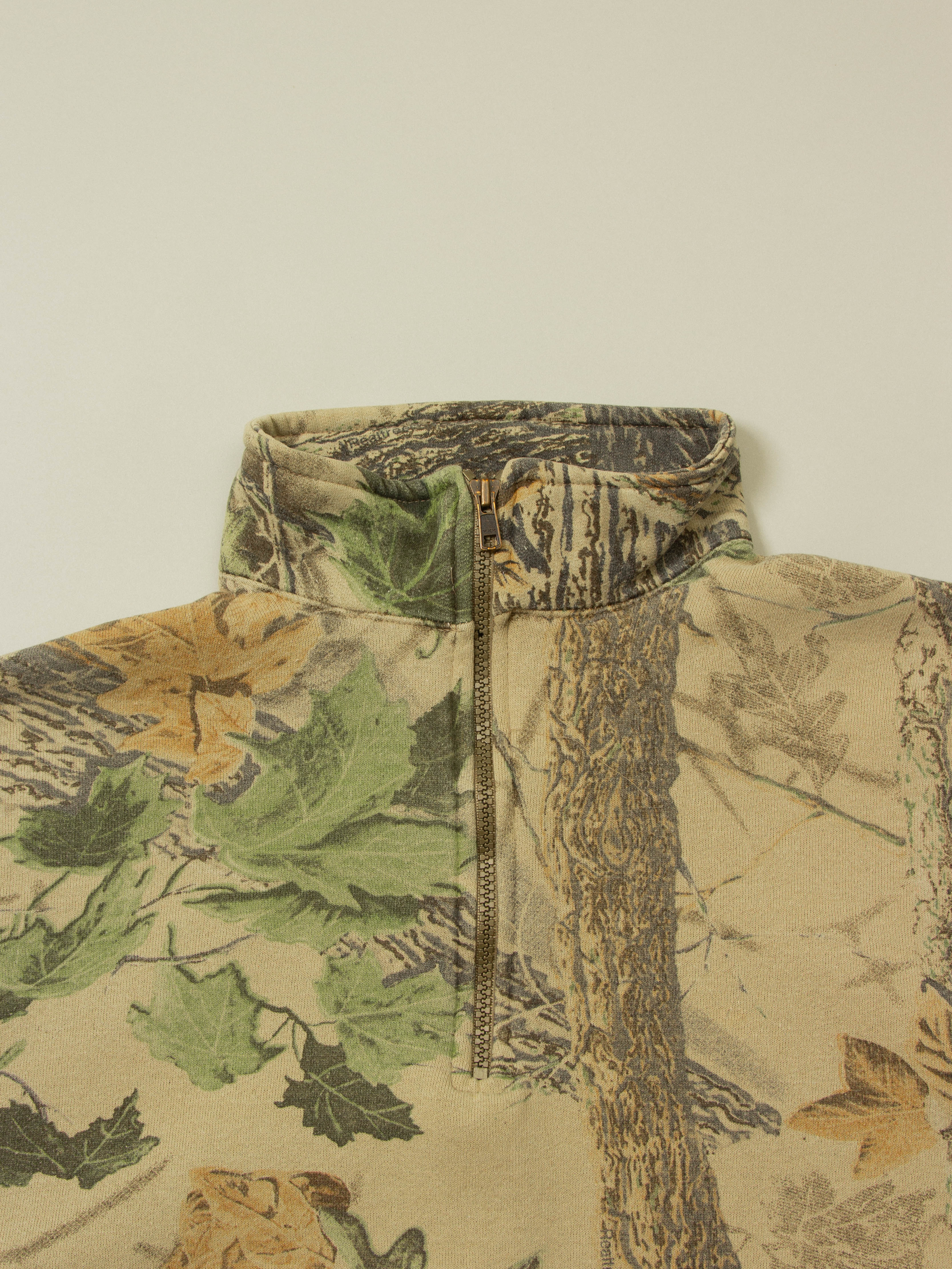 Vtg Hunting Camo Quarter-Zip Sweat (M) - Image 2