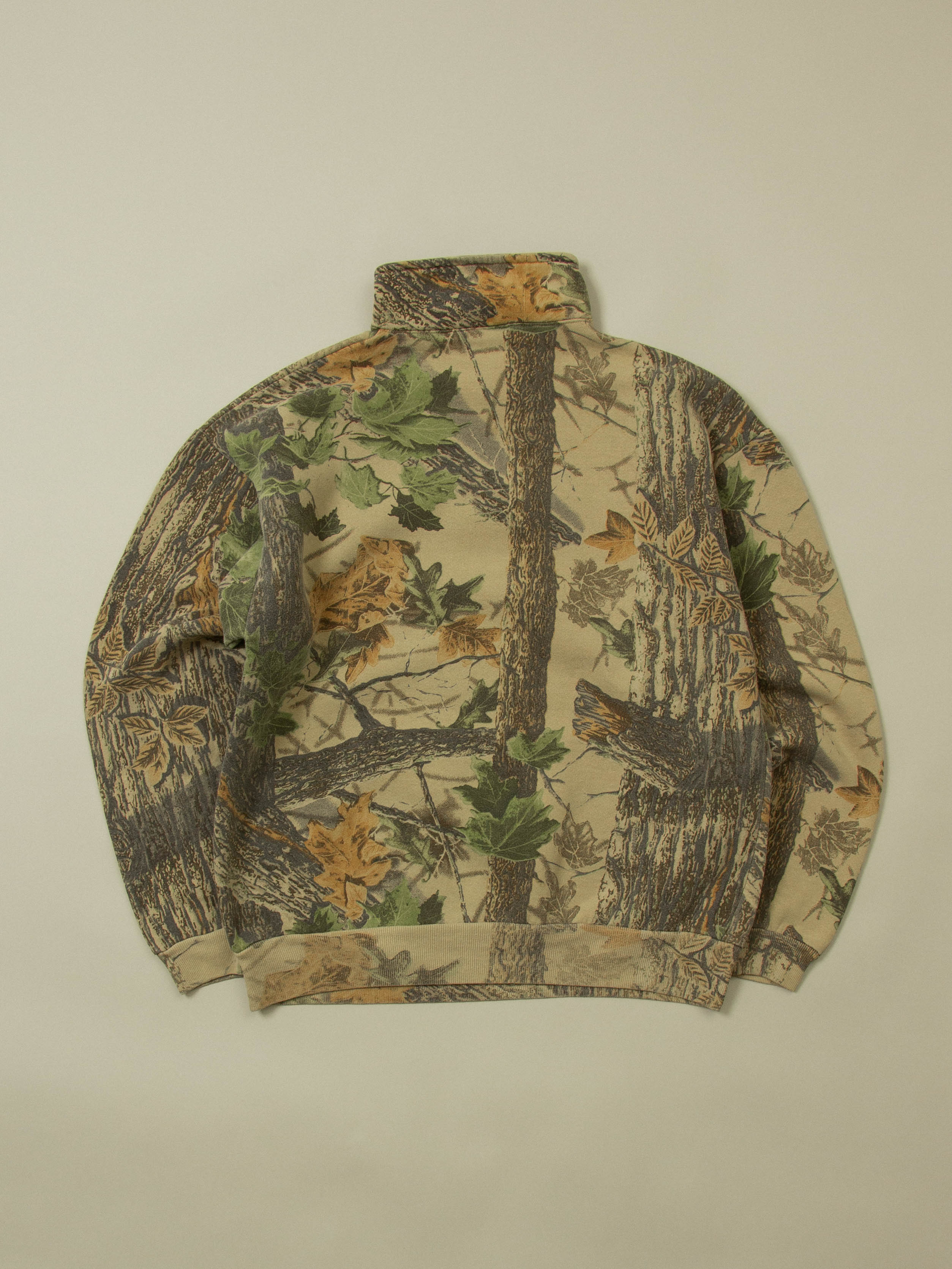 Vtg Hunting Camo Quarter-Zip Sweat (M) - Image 3