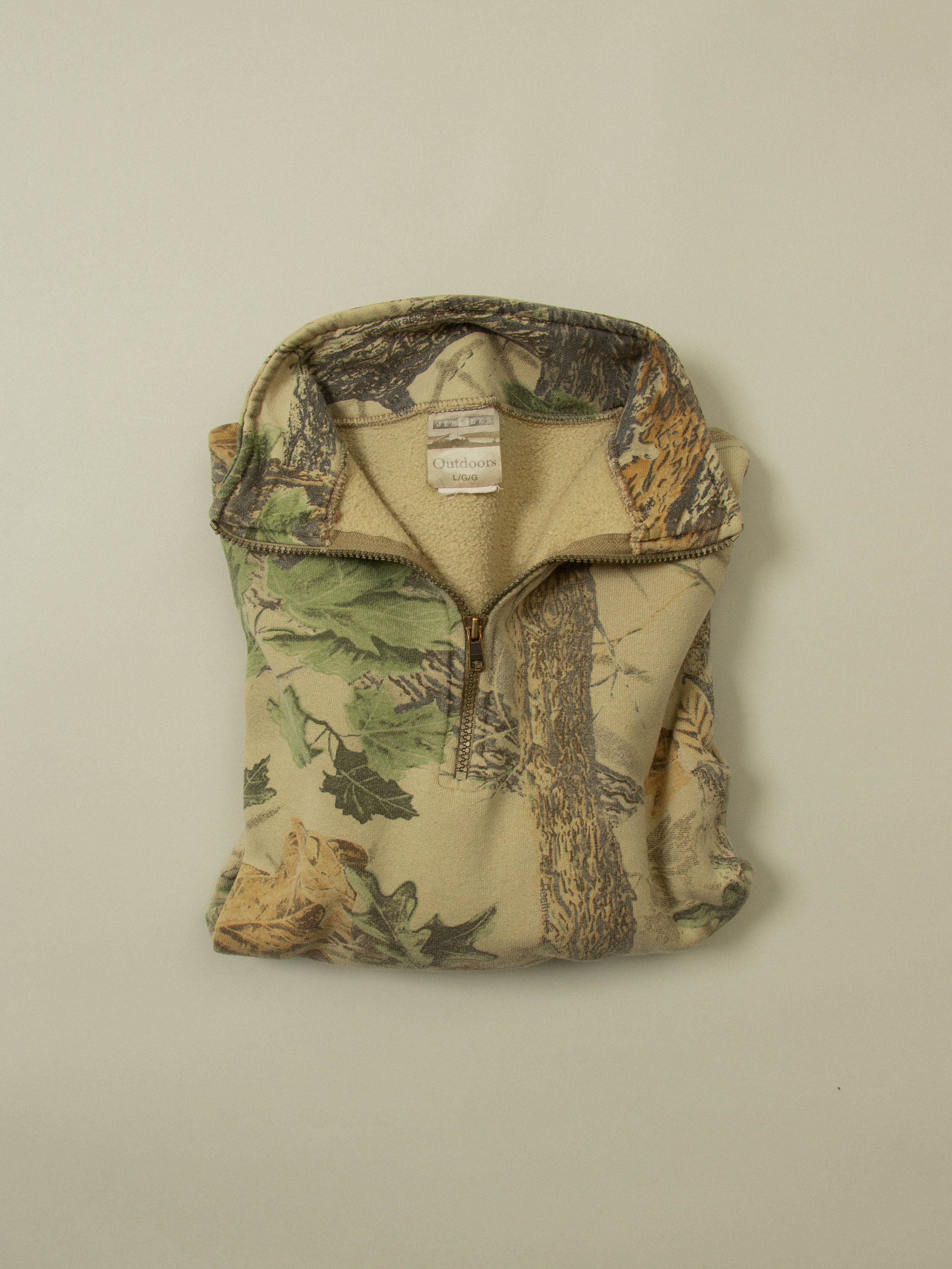 Vtg Hunting Camo Quarter-Zip Sweat (M) - Image 4