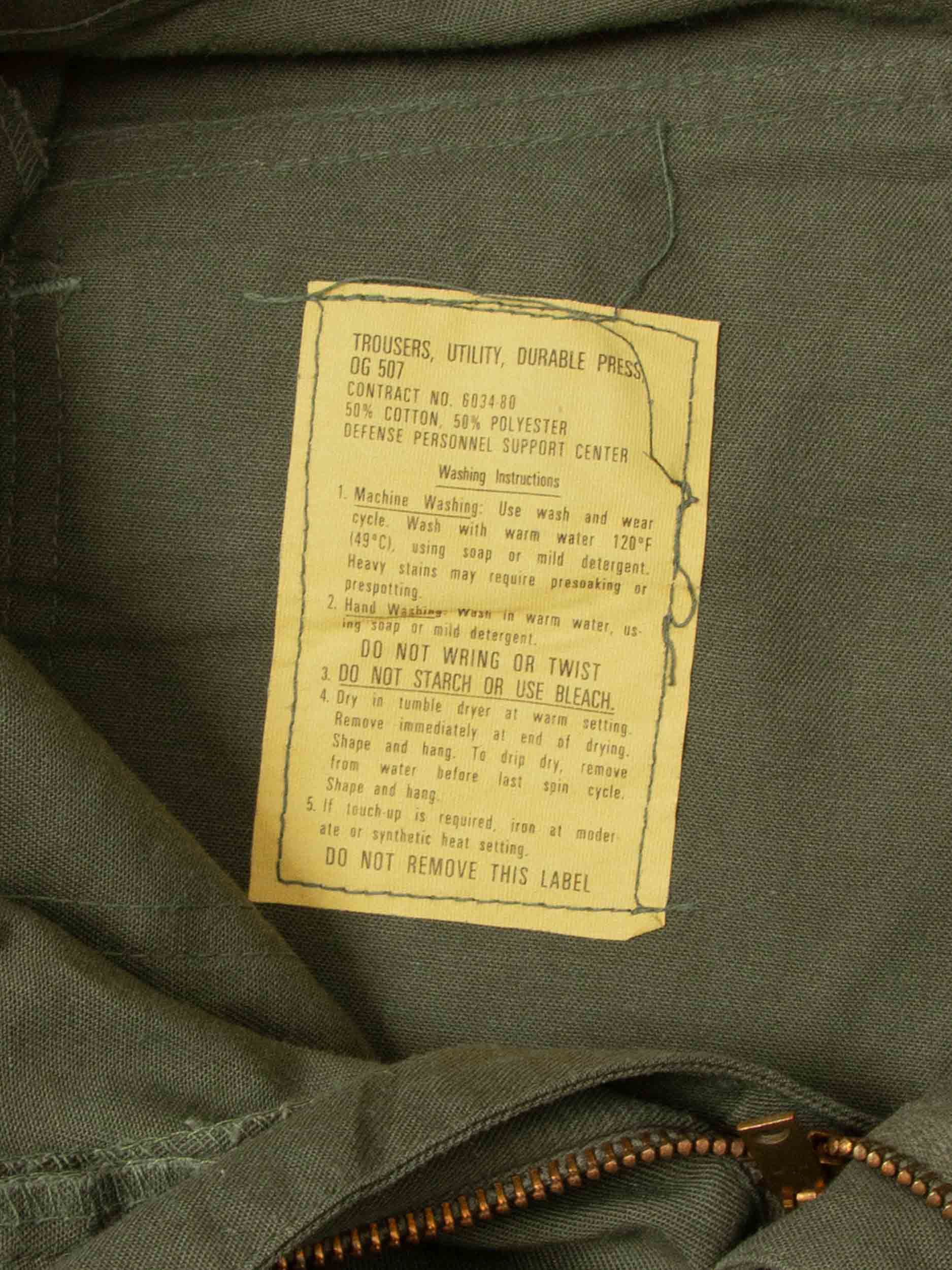 Vtg OG-507 US Army Fatigue Trousers (26x32) - Image 5