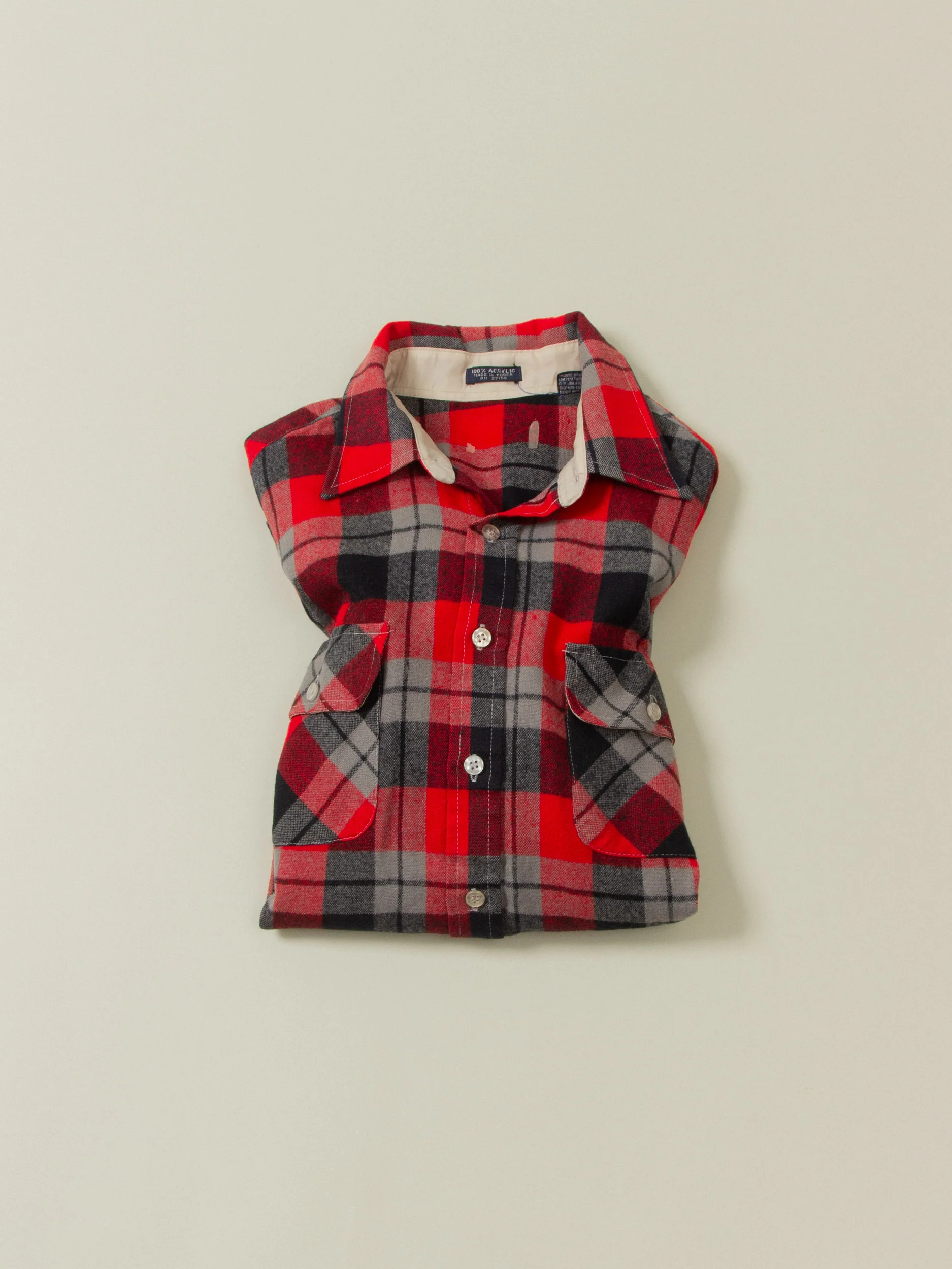 Vtg Plaid Shirt - Made in Korea (S/M) - Image 7