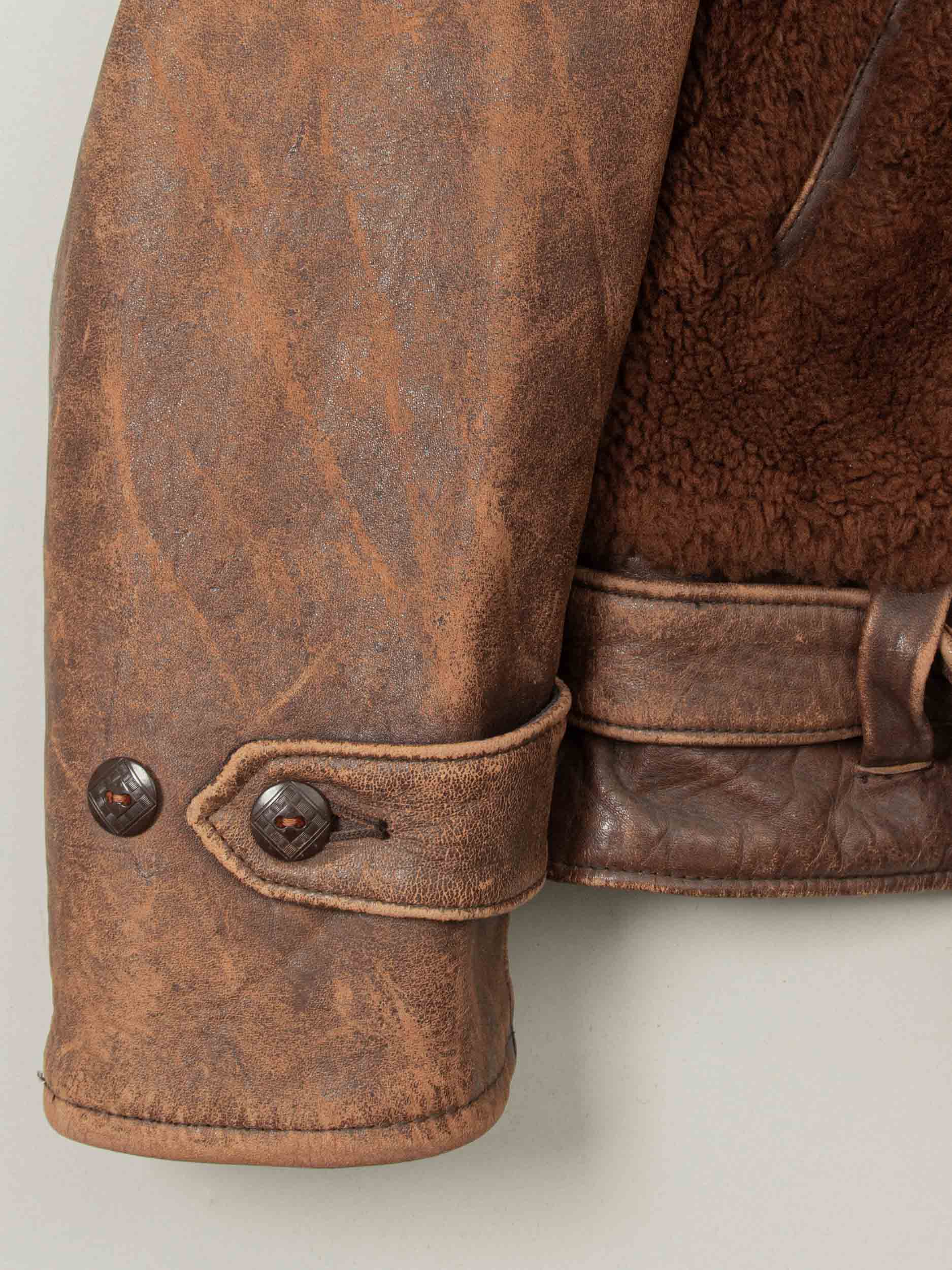 Vtg Rare 1930s Laskin Lamb 'Grizzly' Leather Jacket (M) - Image 10