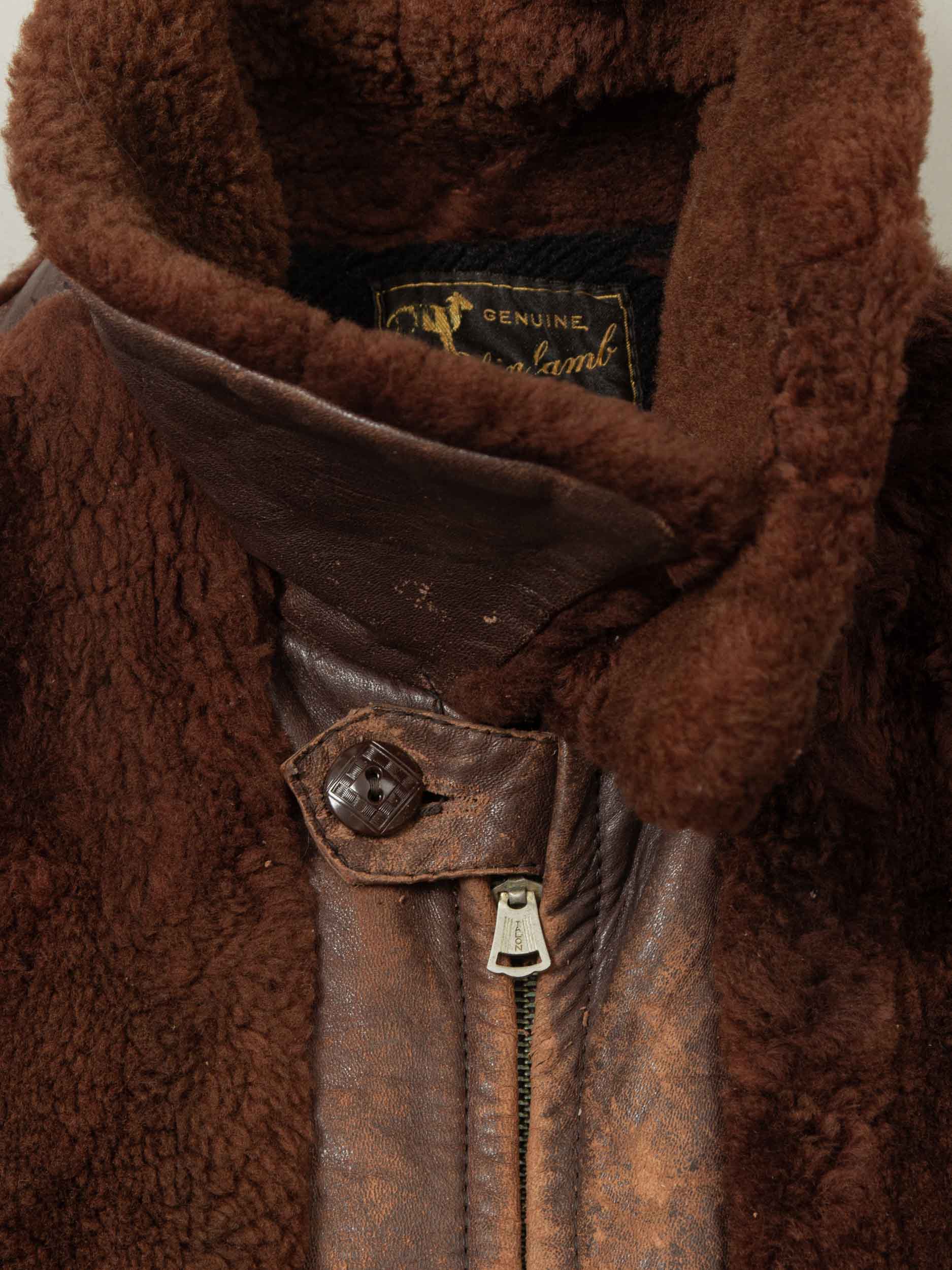 Vtg Rare 1930s Laskin Lamb 'Grizzly' Leather Jacket (M) - Image 12