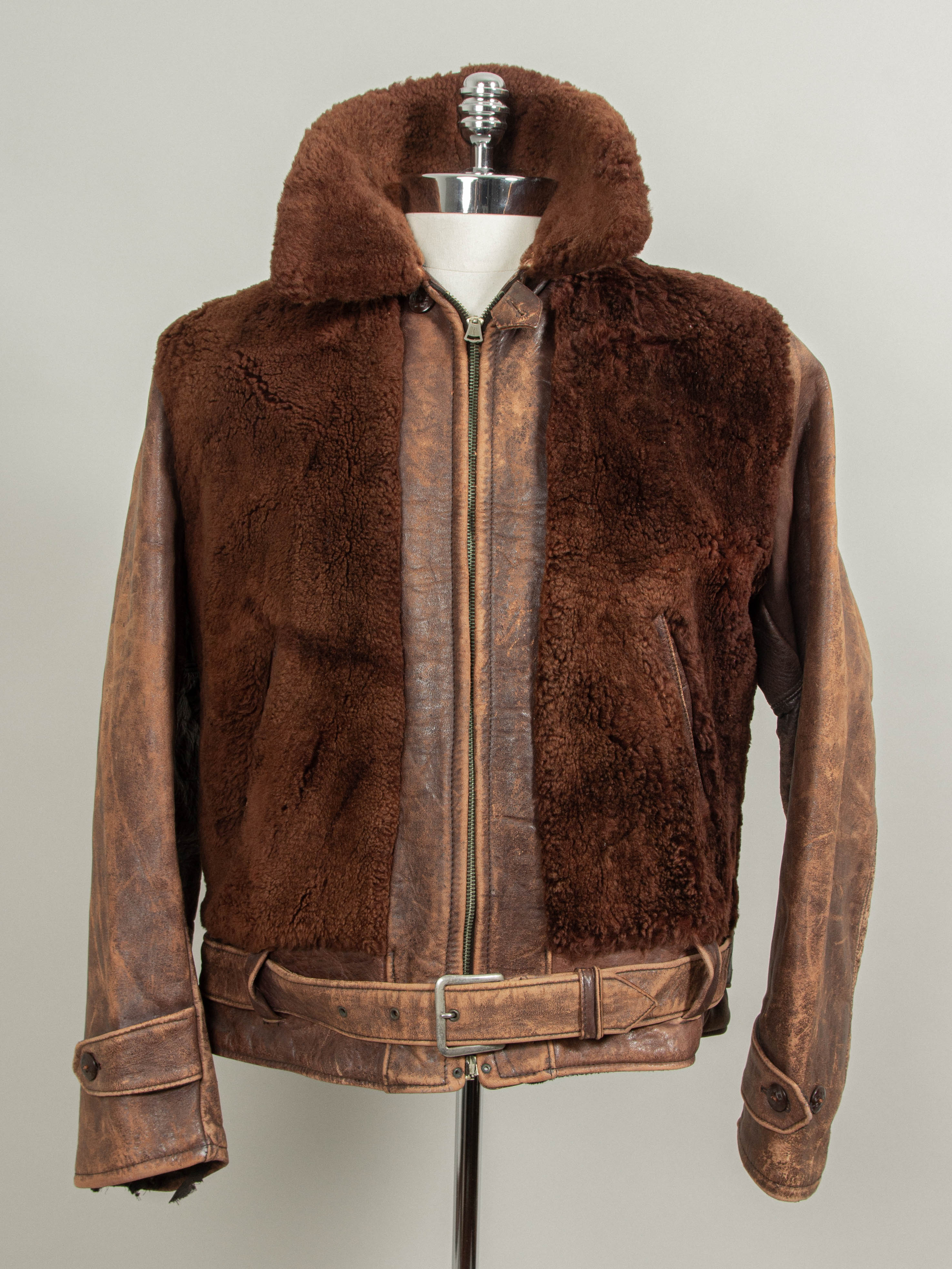 Vtg Rare 1930s Laskin Lamb 'Grizzly' Leather Jacket (M) - Image 19