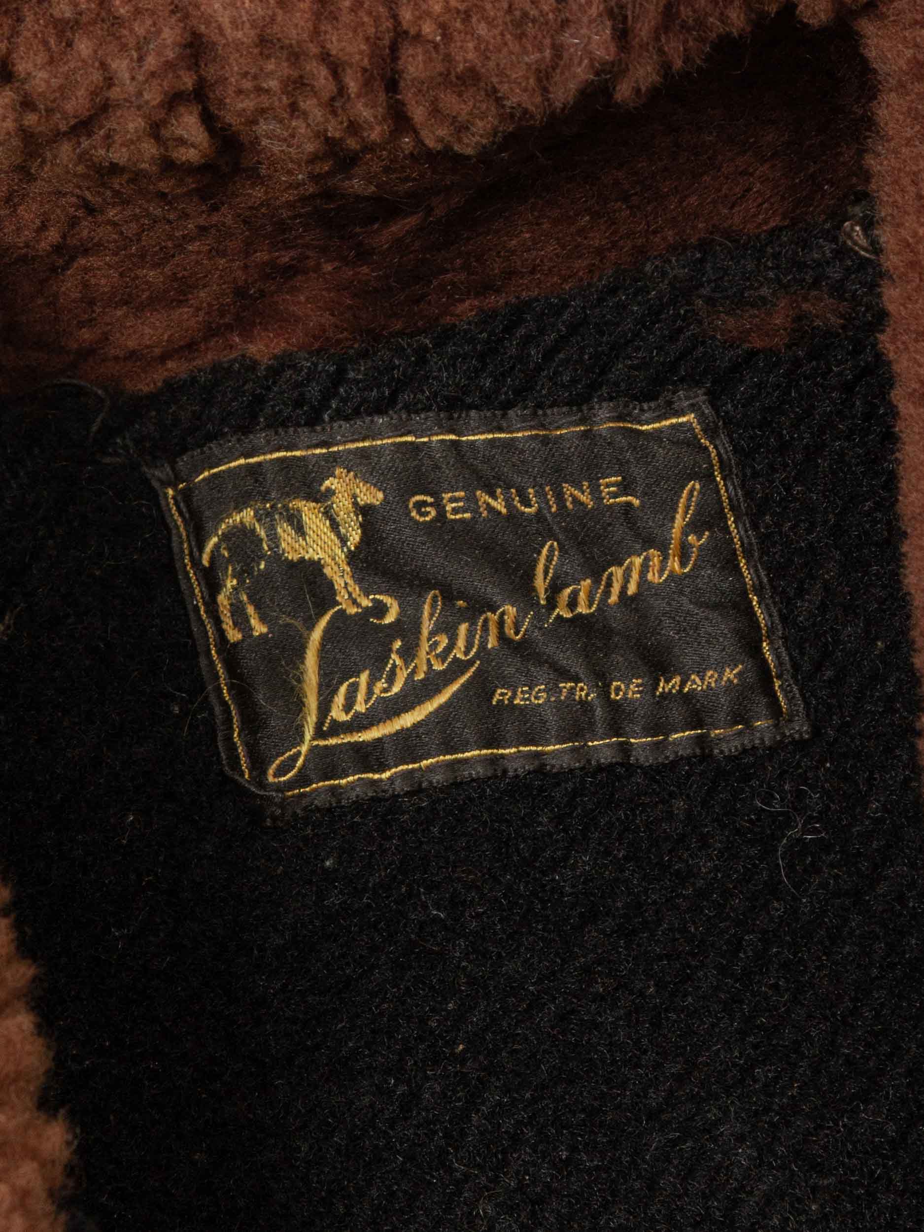 Vtg Rare 1930s Laskin Lamb 'Grizzly' Leather Jacket (M) - Image 5