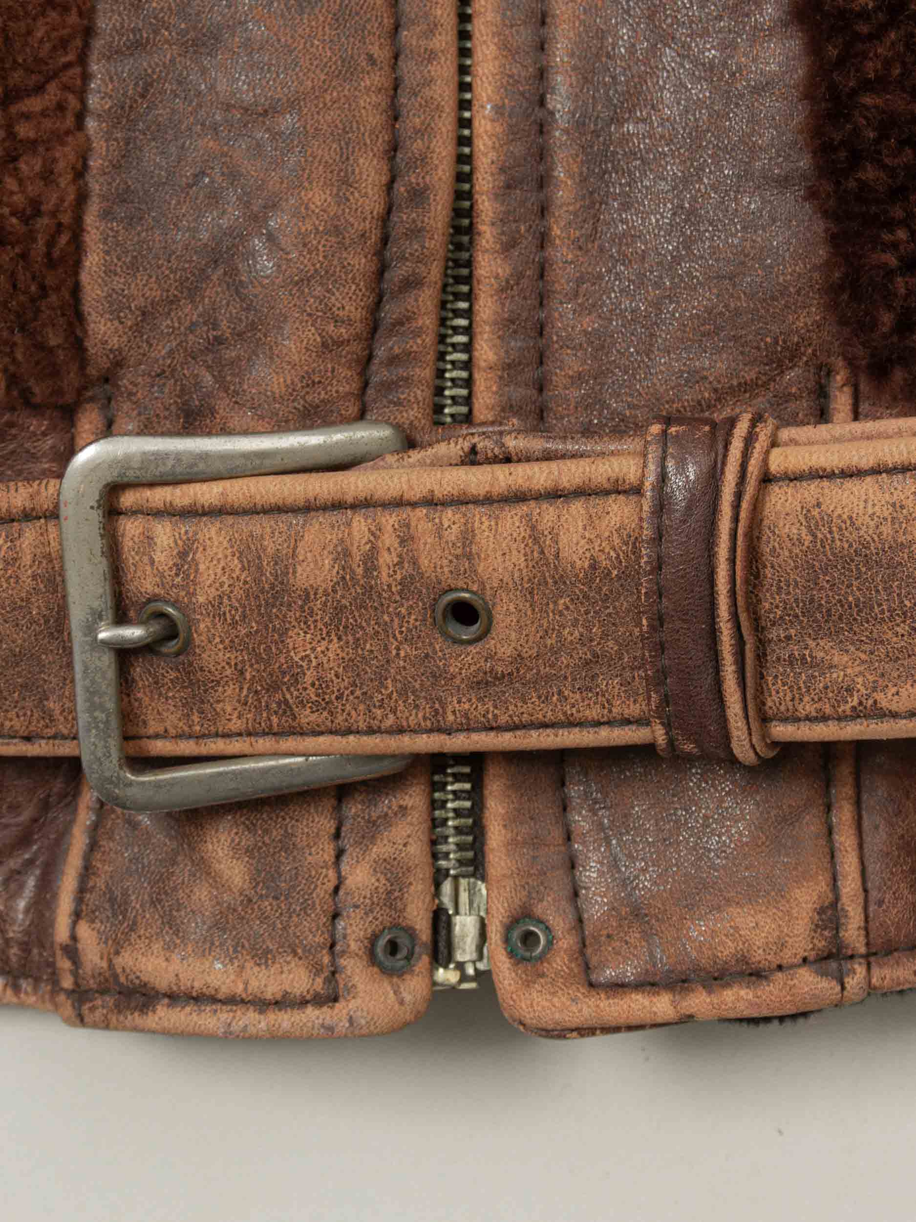 Vtg Rare 1930s Laskin Lamb 'Grizzly' Leather Jacket (M) - Image 6