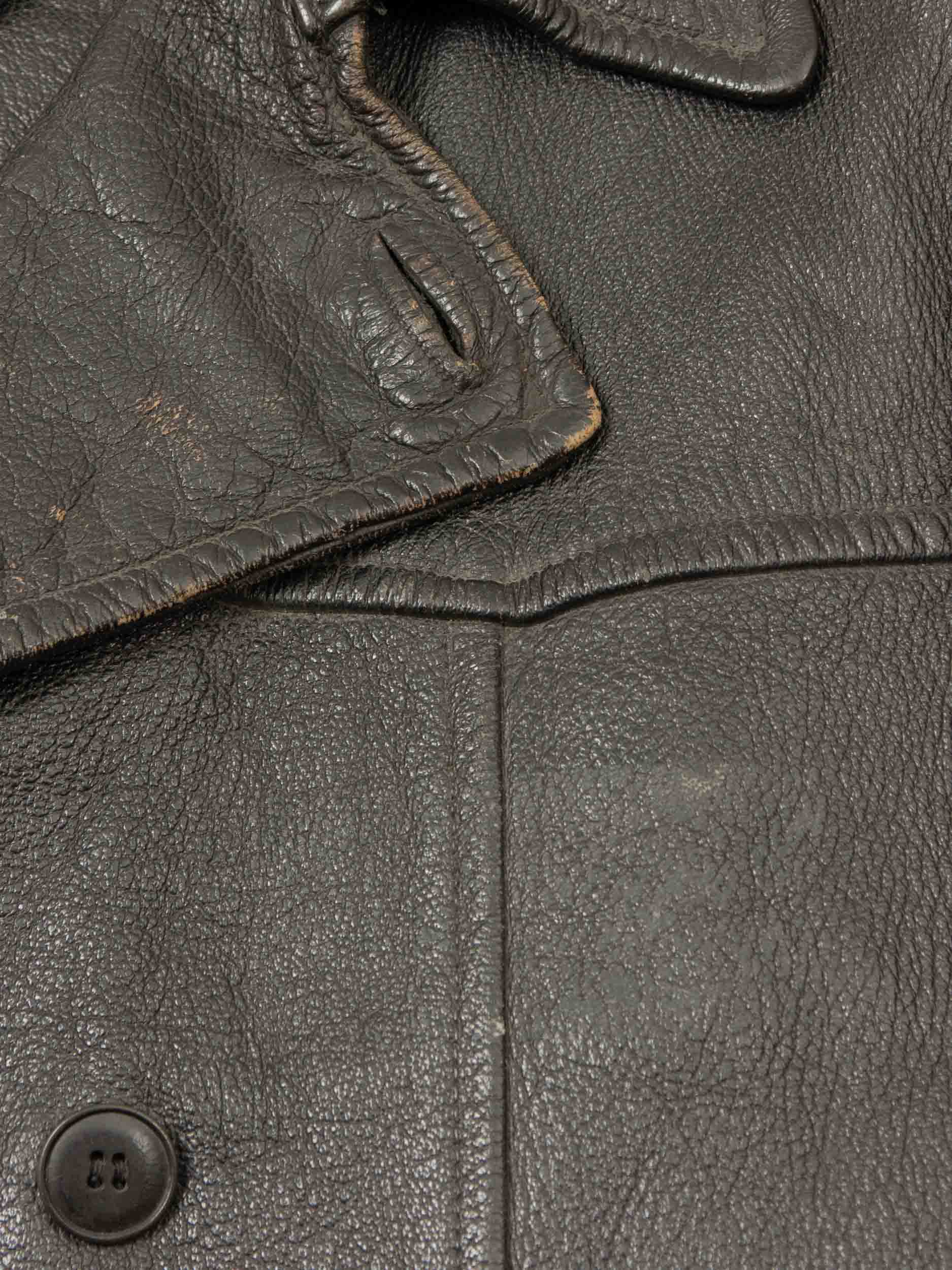 Vtg Rare 1940s Swedish Army Fringed Leather Jacket (M/L) - Image 10