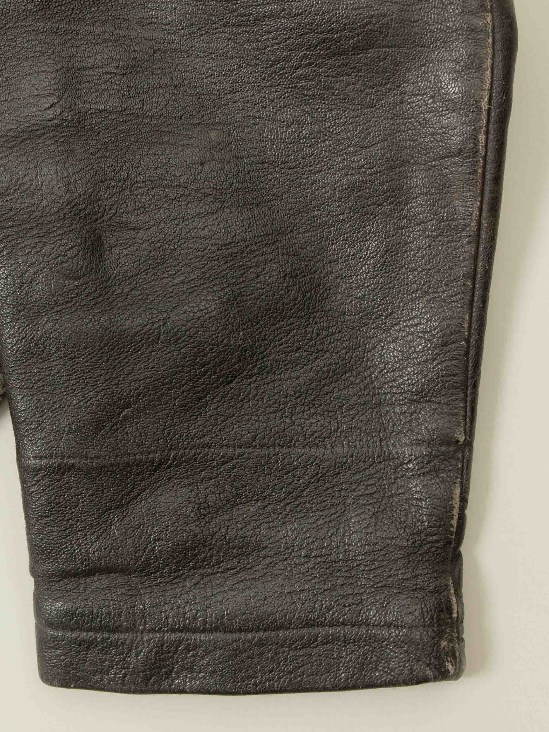 Vtg Rare 1940s Swedish Army Fringed Leather Jacket (M/L) - Image 11