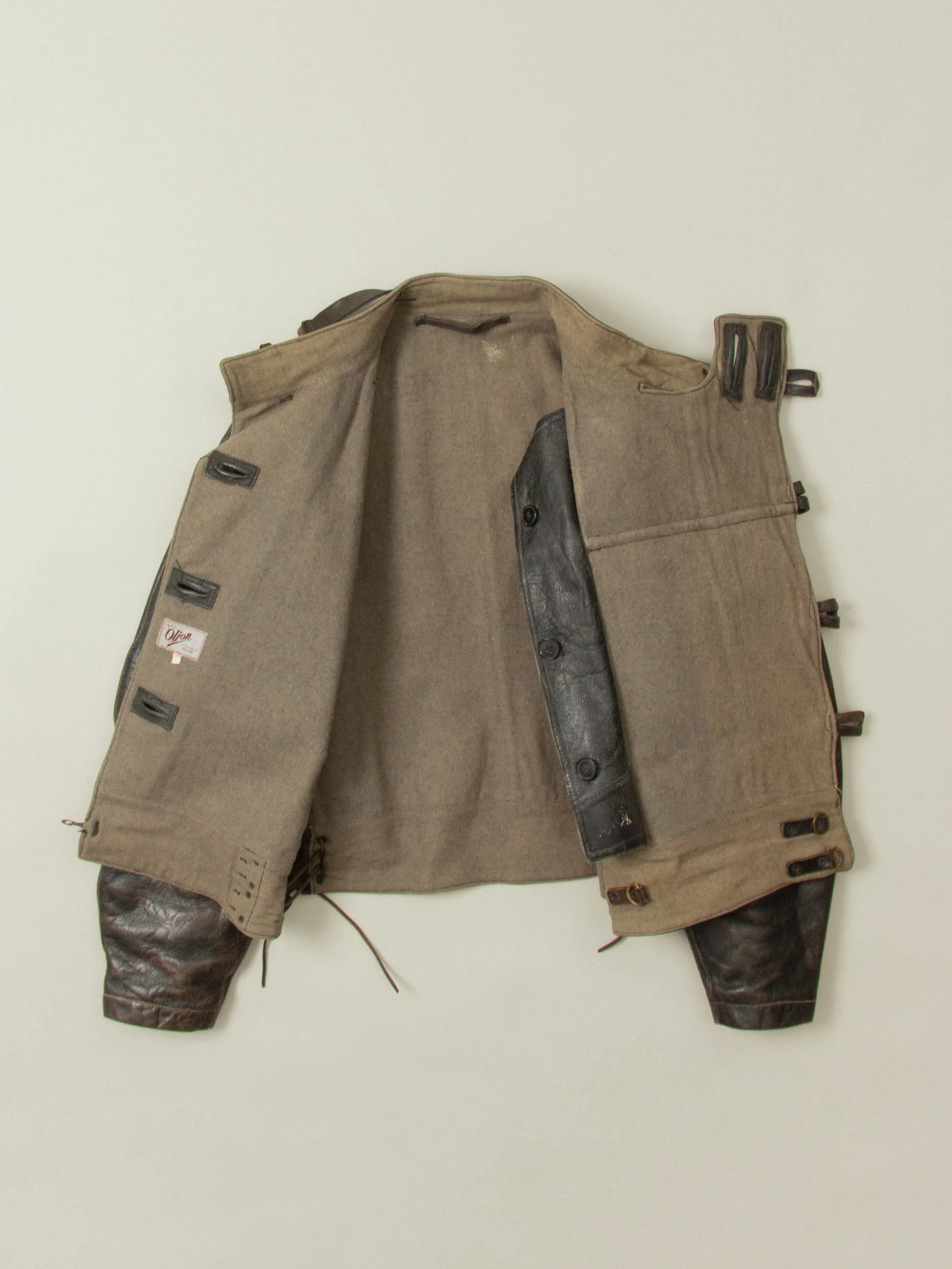 Vtg Rare 1950s Swedish Army Dispatch Leather Jacket (L) - Image 2