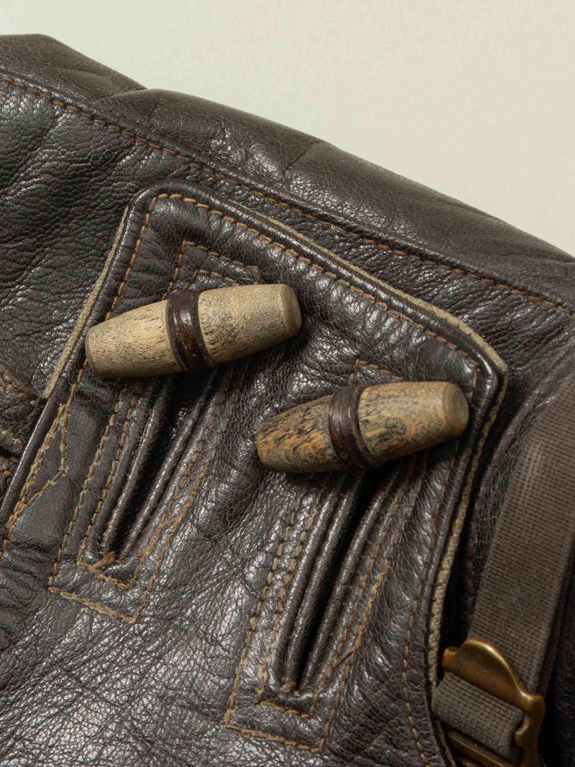 Vtg Rare 1950s Swedish Army Dispatch Leather Jacket (L) - Image 5