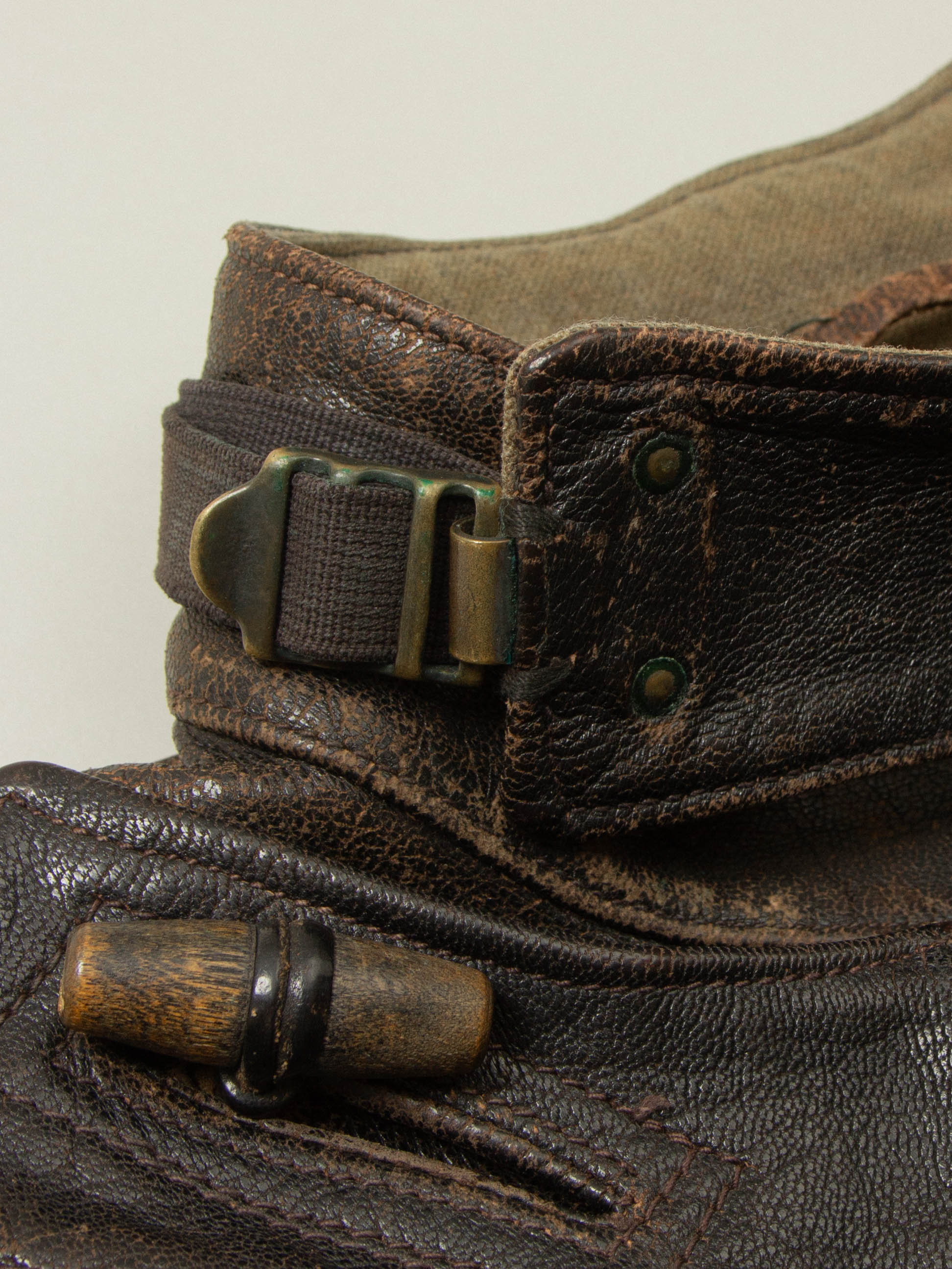 Vtg Rare 1950s Swedish Army Dispatch Leather Jacket (L) - Image 6