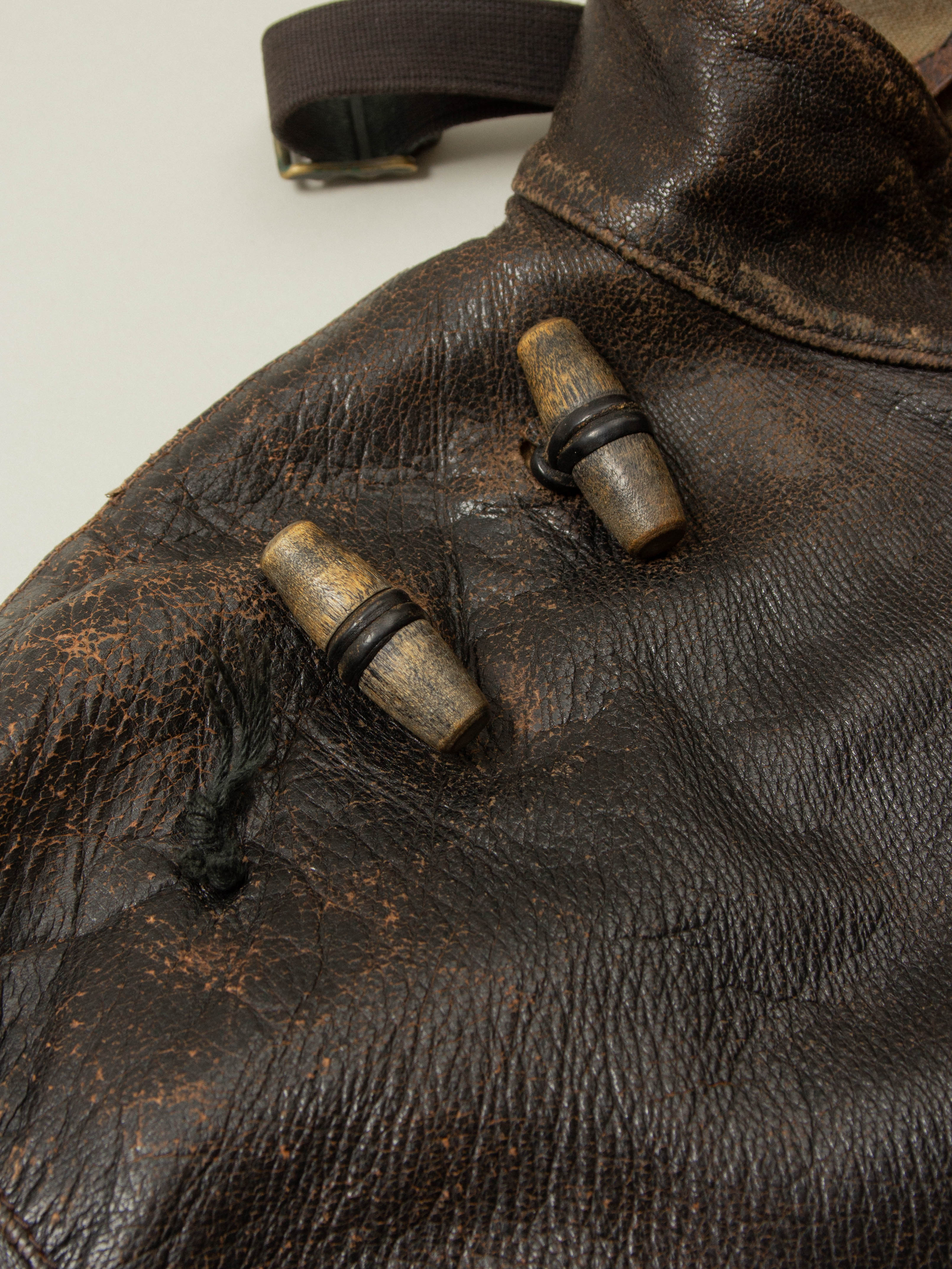 Vtg Rare 1950s Swedish Army Dispatch Leather Jacket (L) - Image 7
