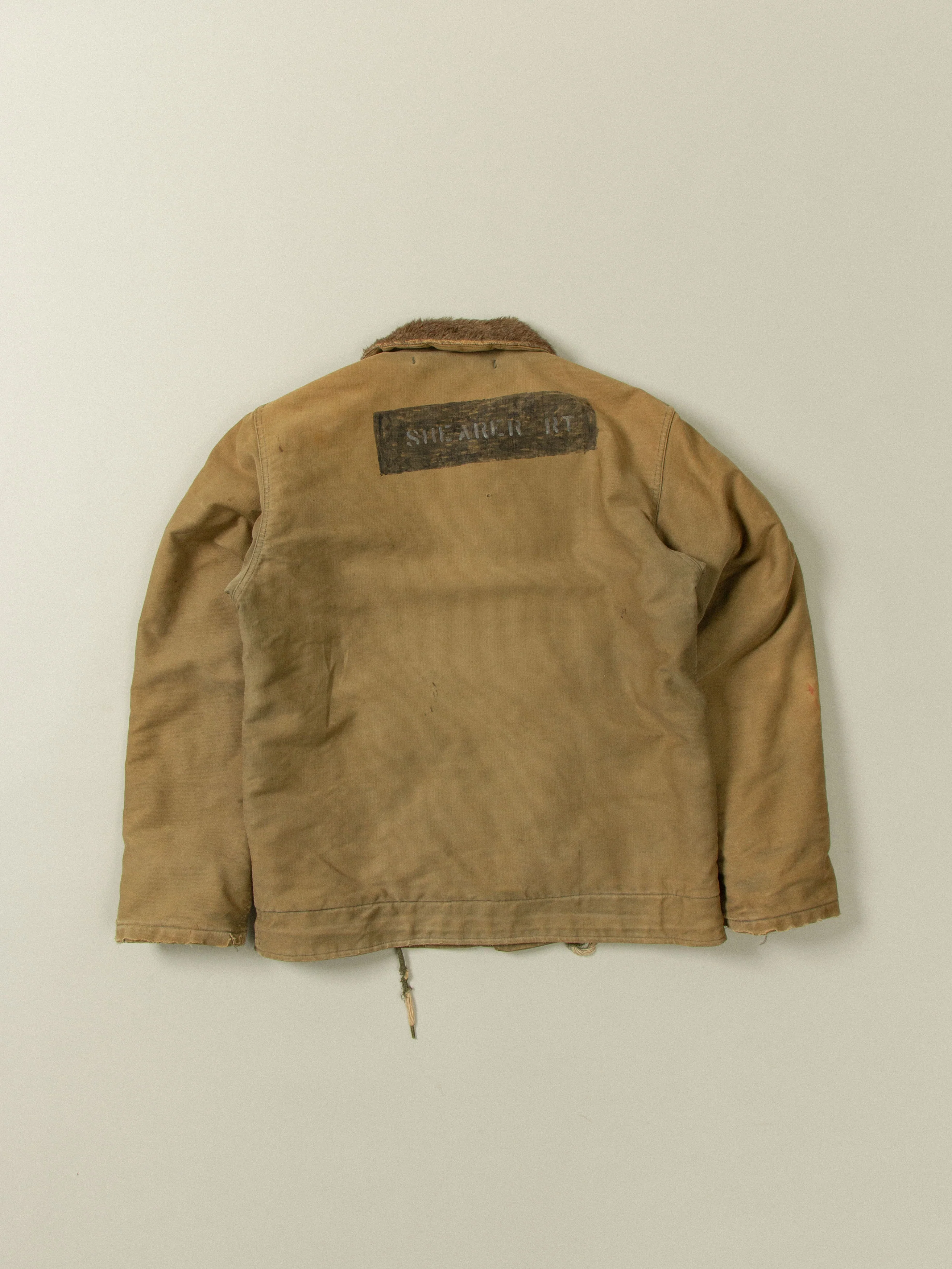 Vtg Rare WWII USN N-1 Alpaca Deck Jacket (S/M) - Image 6