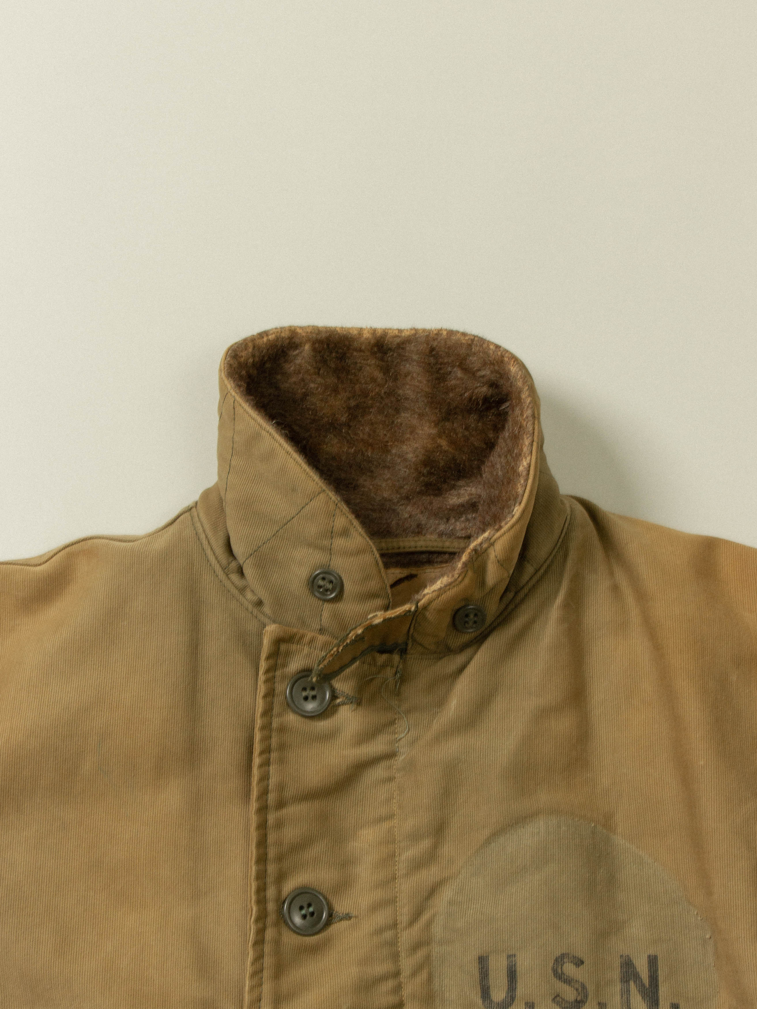 Vtg Rare WWII USN N-1 Alpaca Deck Jacket (S/M) - Image 8
