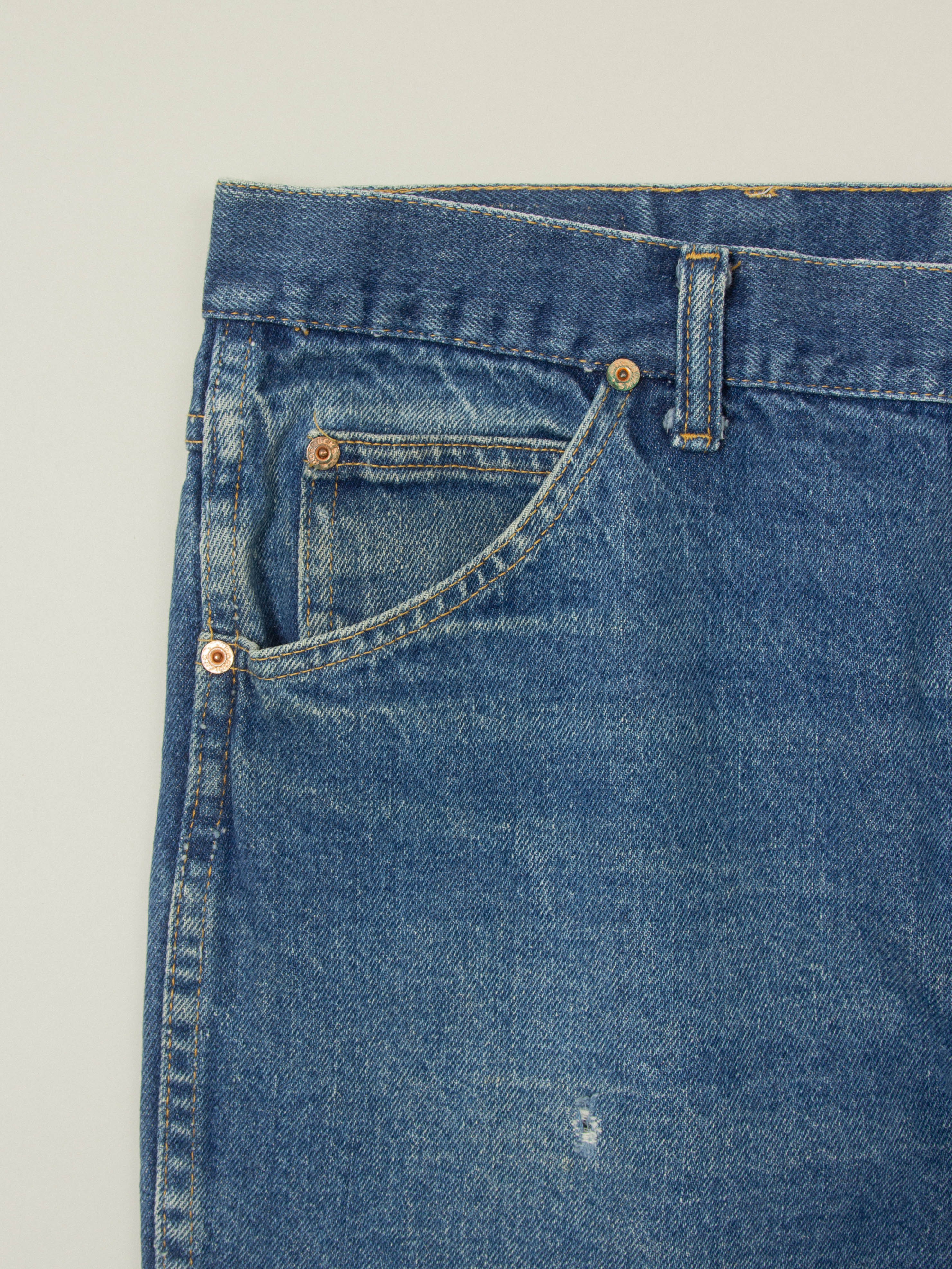 Vtg 1970s Roebucks Bootcut Jeans - Made in USA (38x33) - Image 4