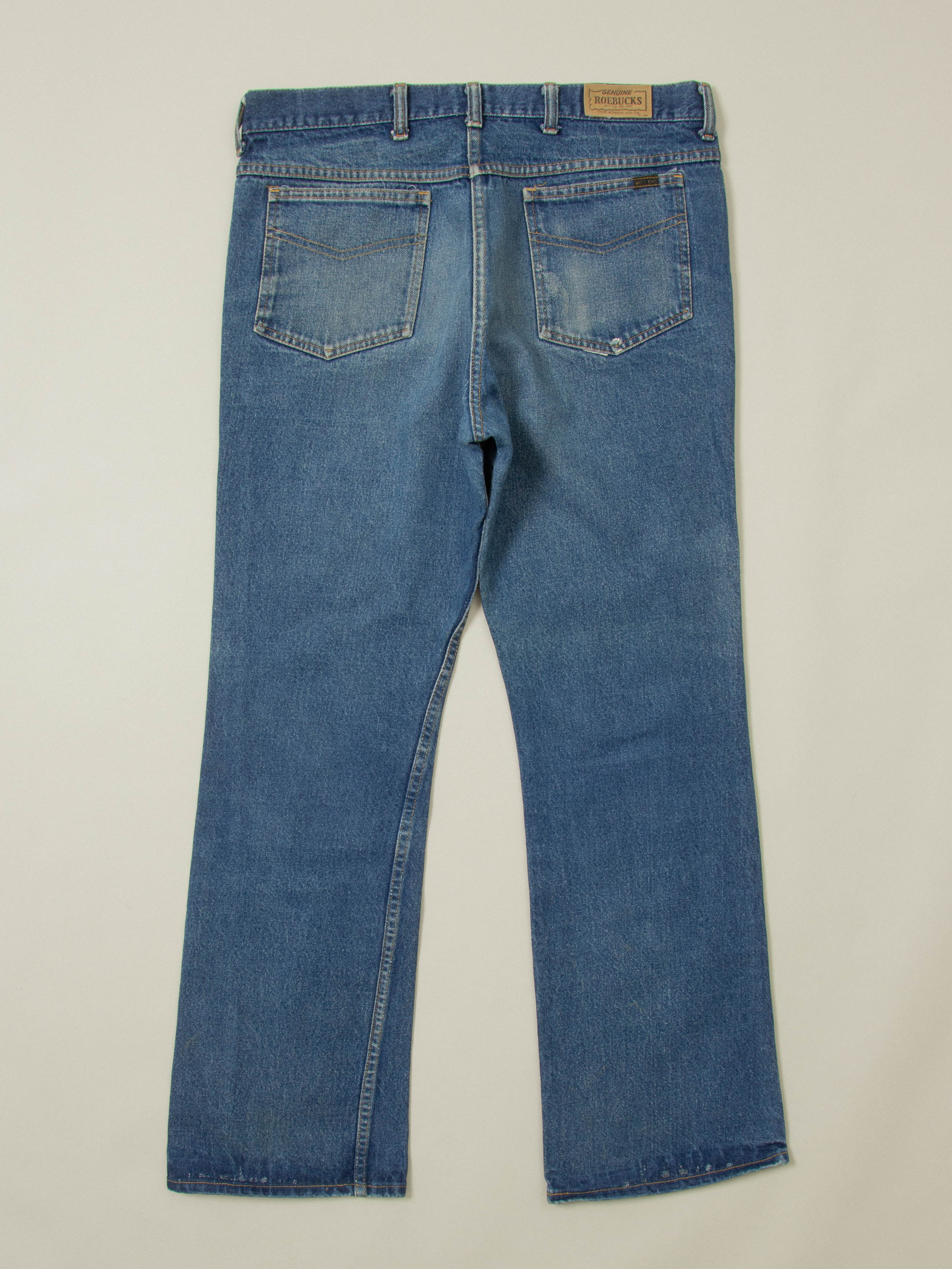 Vtg 1970s Roebucks Bootcut Jeans - Made in USA (38x33) - Image 5