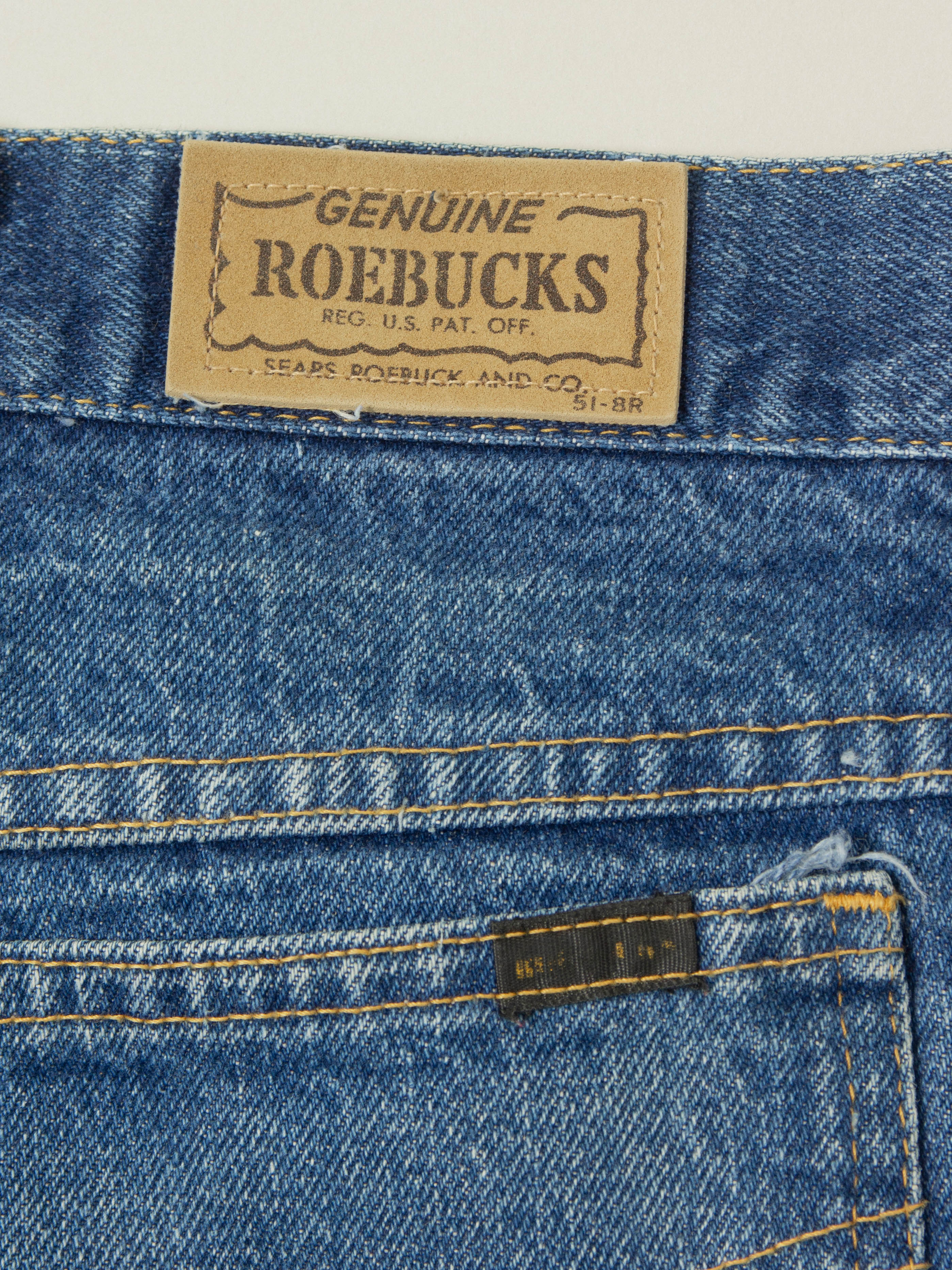 Vtg 1970s Roebucks Bootcut Jeans - Made in USA (38x33) - Image 6