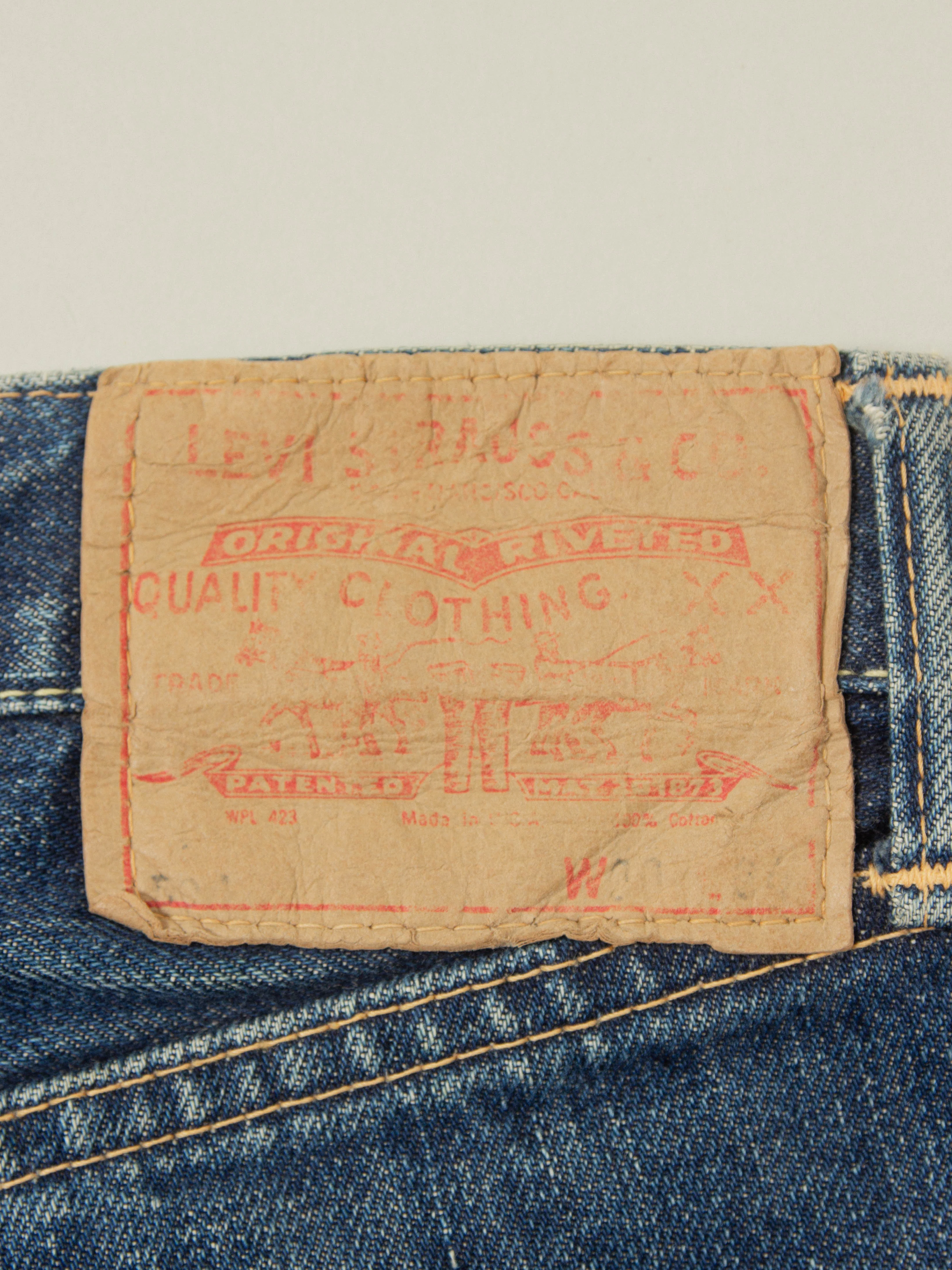 Vtg Transitional '66' Levi's 501 Selvedge Big E Jeans (28x30) - Image 4