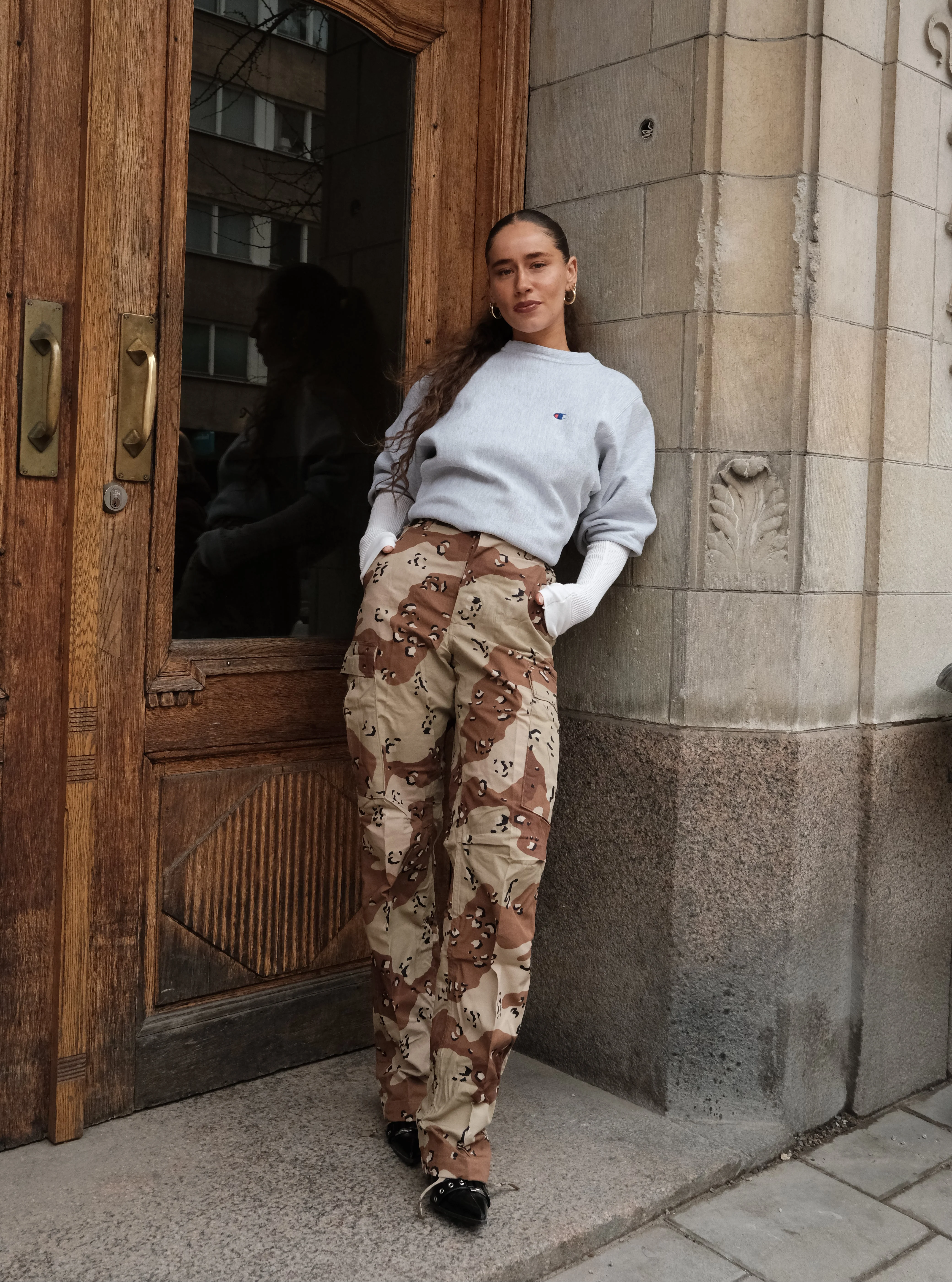 Vtg US Army Chocolate Chip Desert Camo Trousers (XS) - Image 3