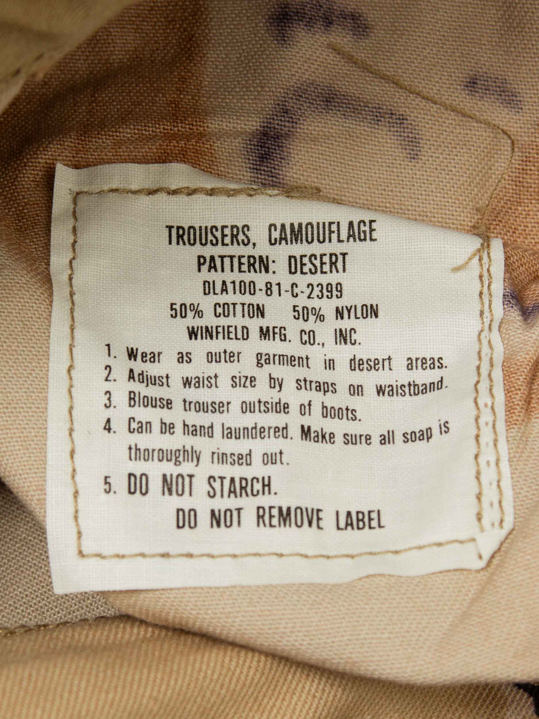 Vtg US Army Chocolate Chip Desert Camo Trousers (XS) - Image 7
