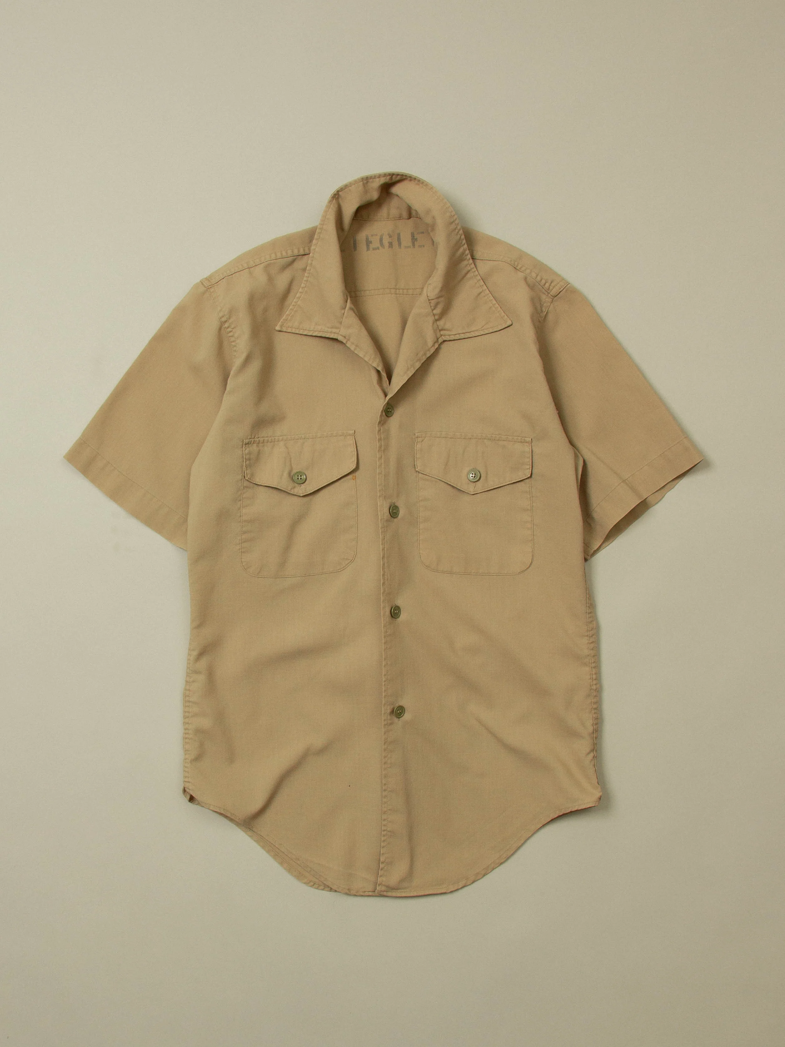 Vtg 1950s US Army Short Sleeve Officer Shirt (S)