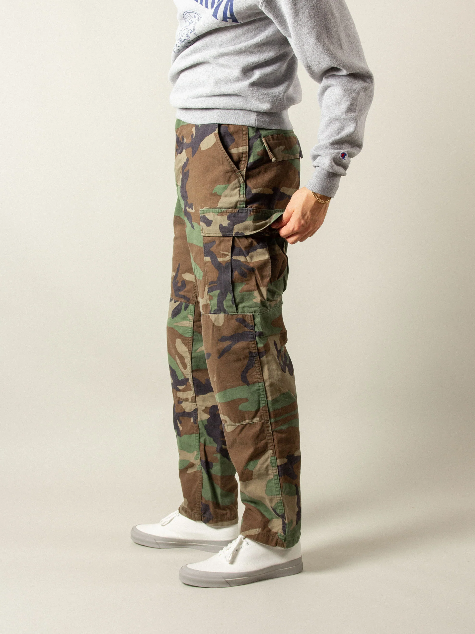 Vtg US Army Woodland Pattern Field Trousers - Image 2