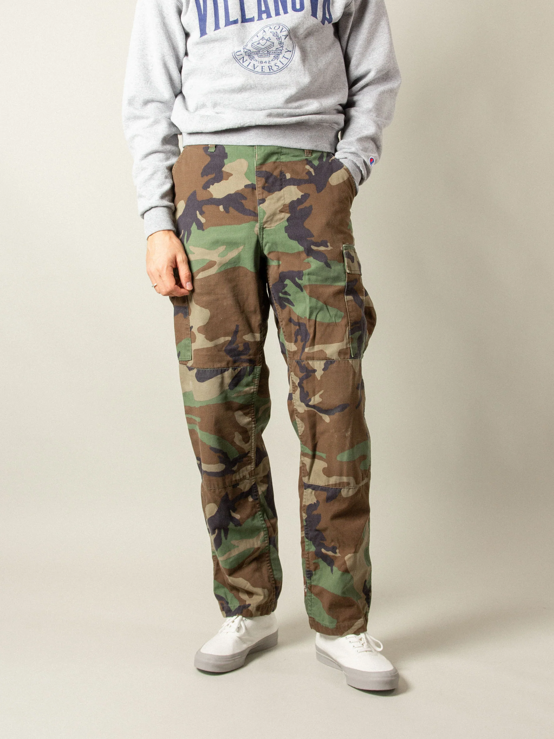 Vtg US Army Woodland Pattern Field Trousers - Image 4