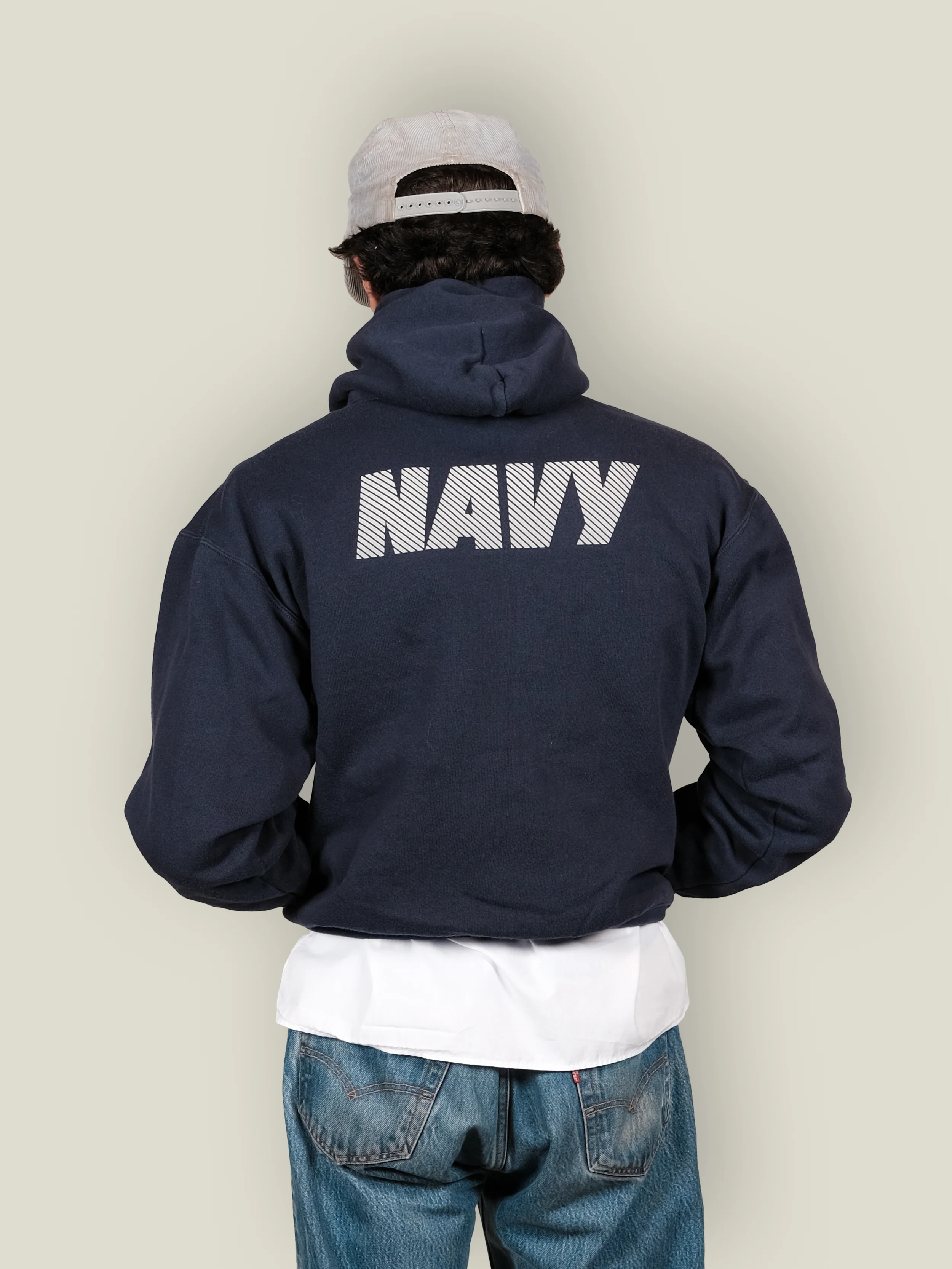 Vtg US Navy Sports Hoodie - Made in USA - Image 2