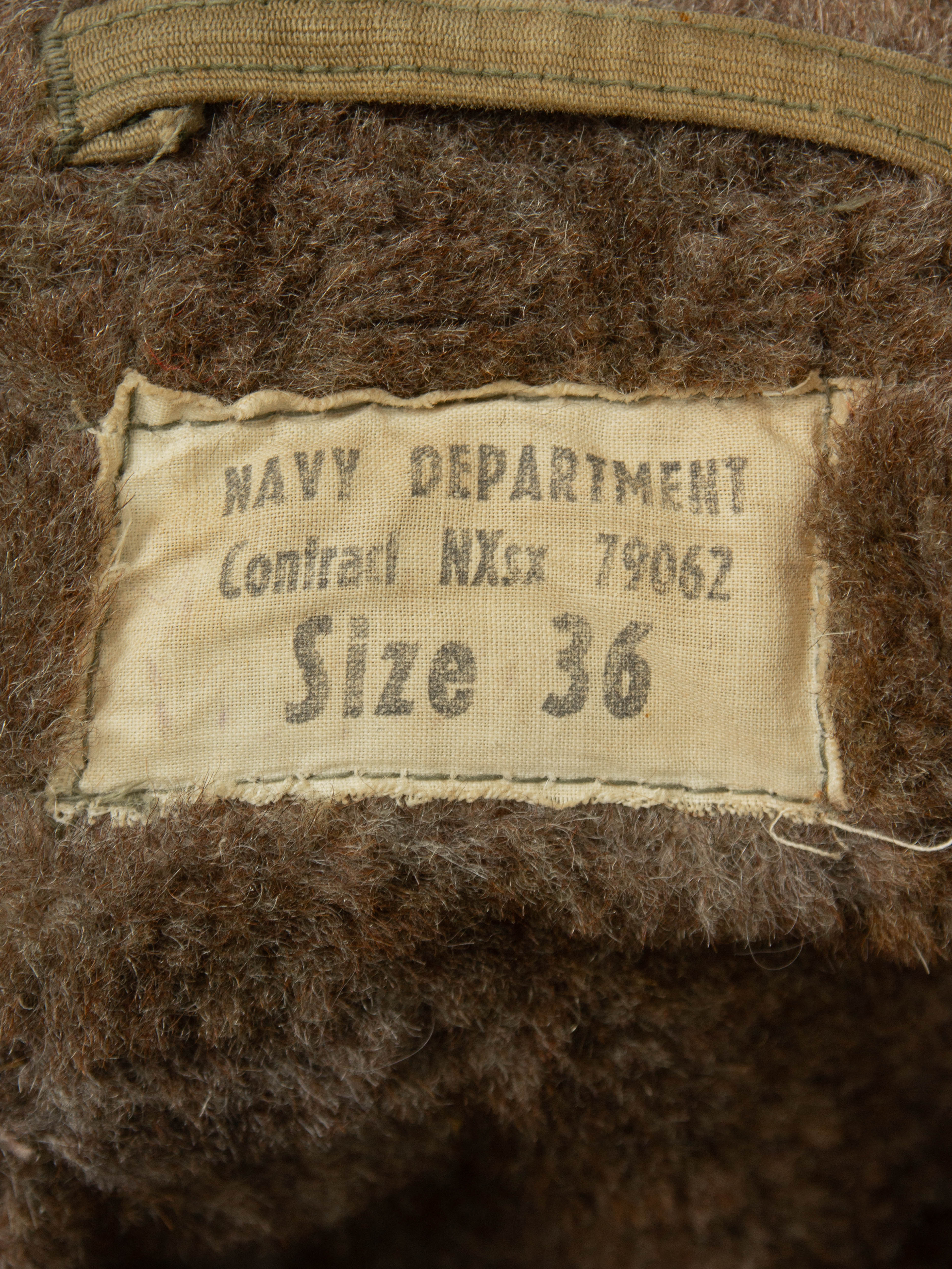 Vtg Rare WWII USN N-1 Alpaca Deck Jacket (S) - Image 2