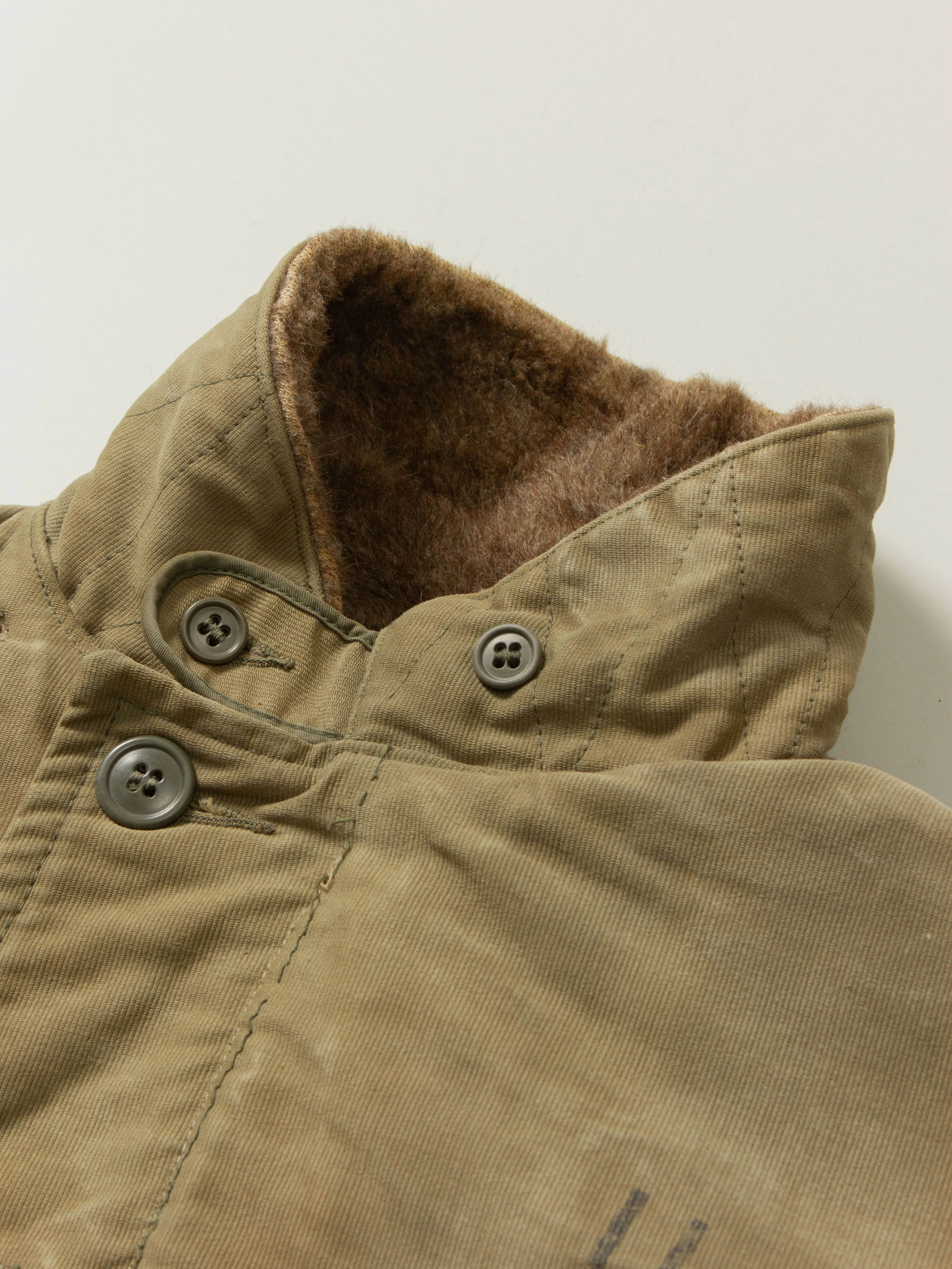 Vtg Rare WWII USN N-1 Alpaca Deck Jacket (S) - Image 3
