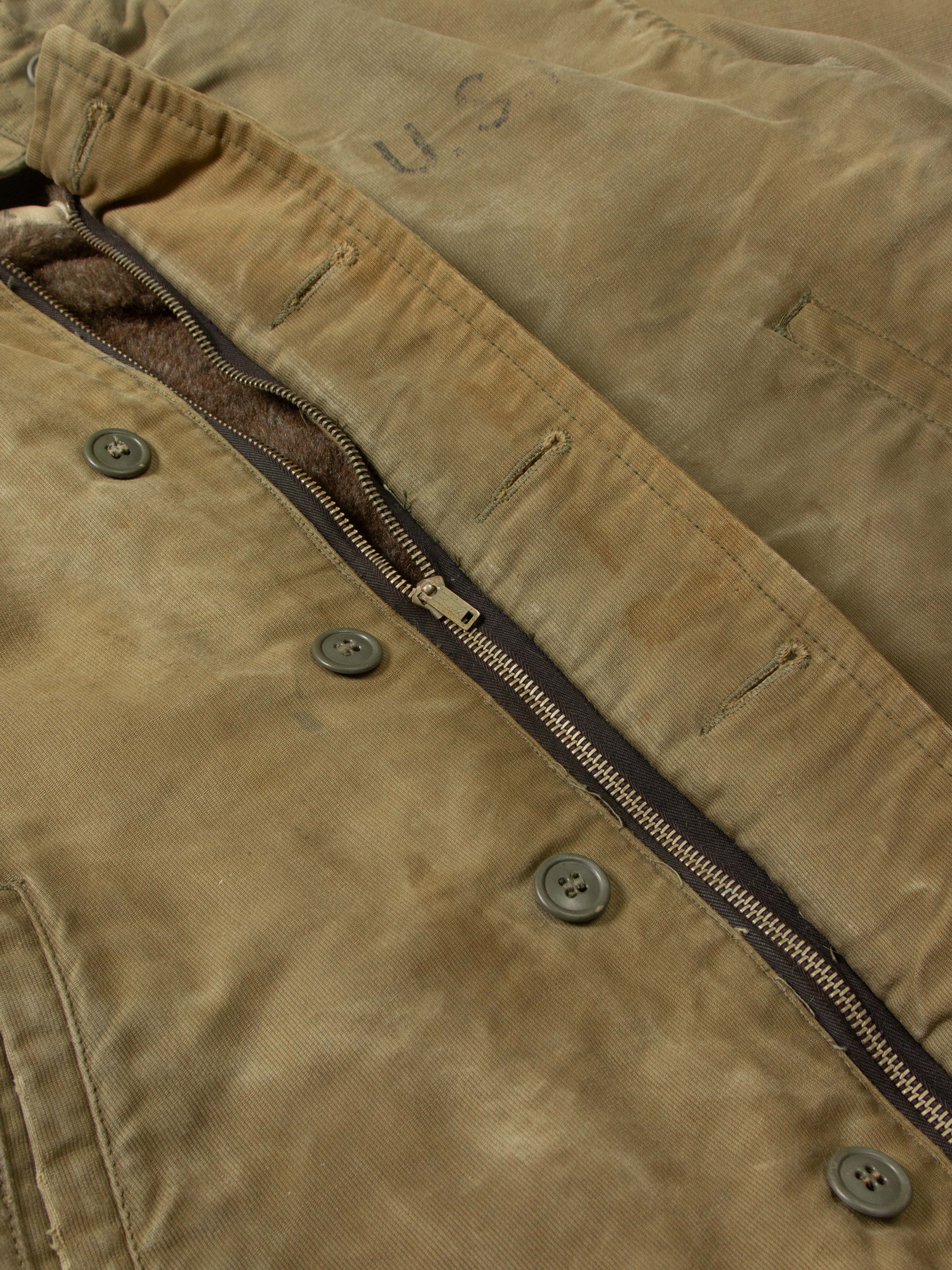 Vtg Rare WWII USN N-1 Alpaca Deck Jacket (S) - Image 5