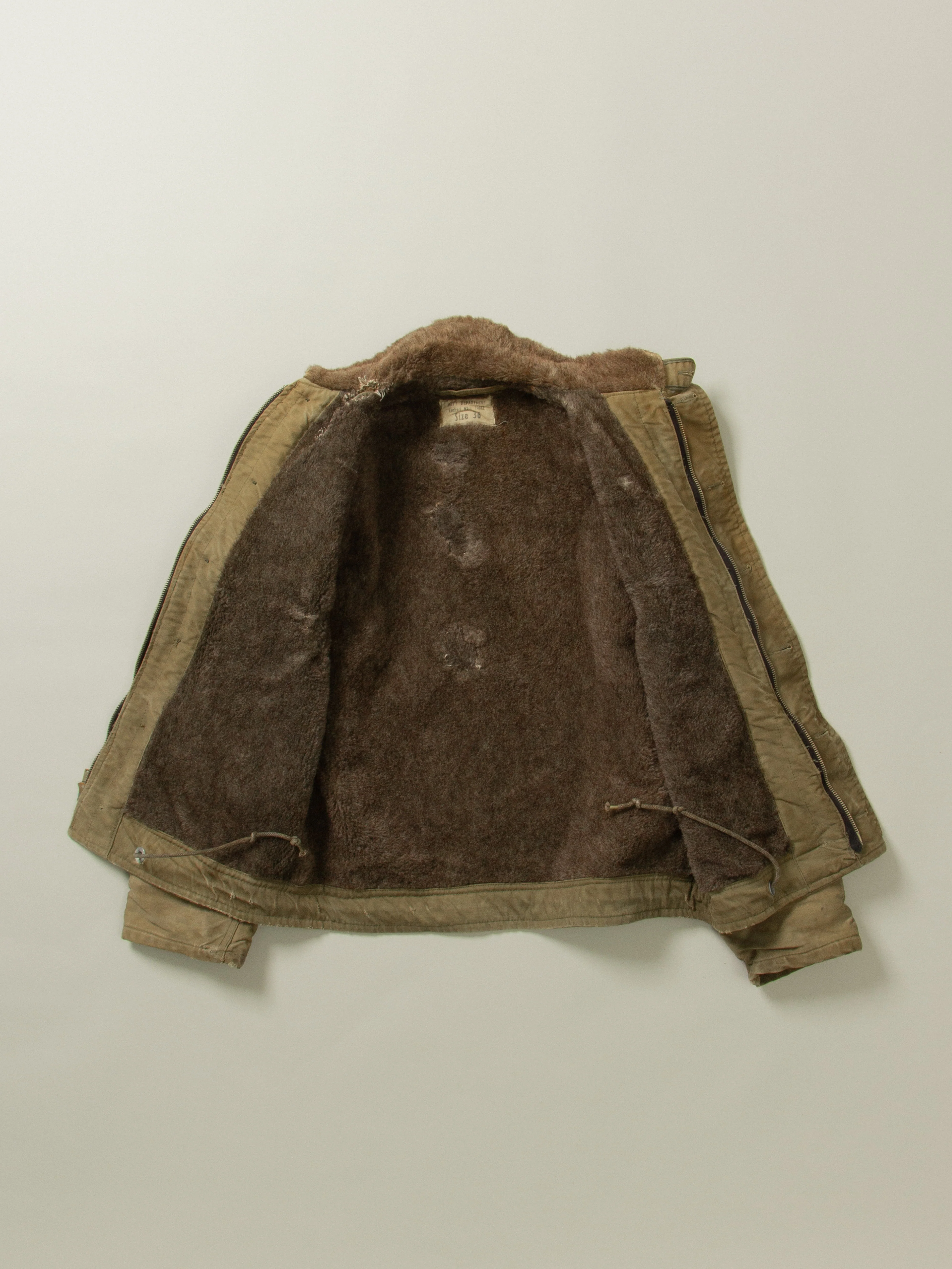 Vtg Rare WWII USN N-1 Alpaca Deck Jacket (S) - Image 7